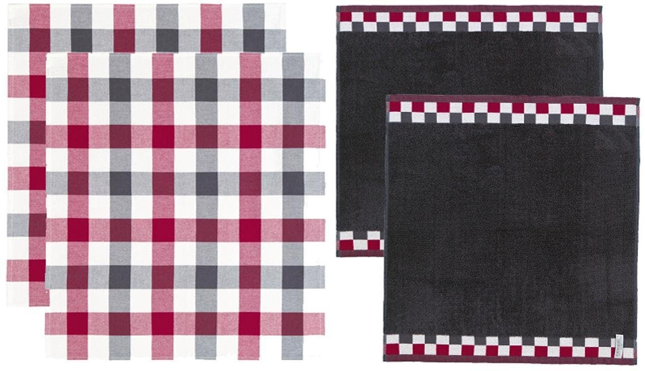 DDDDD Geschirrtuch "Carré" Combiset: 2 Küchentücher & 2 Geschirrtücher günstig online kaufen