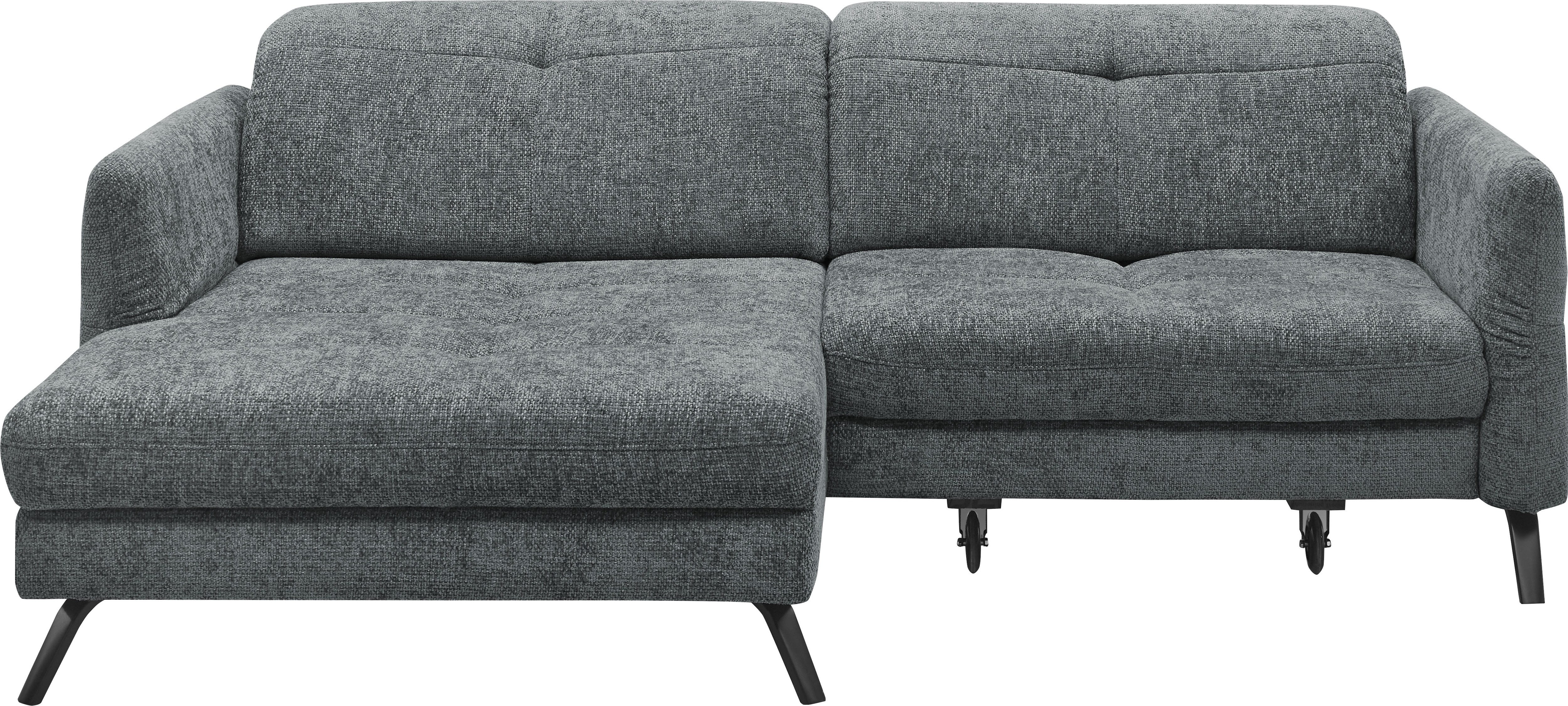 set one by Musterring Ecksofa "SO 4400 V" wahlweise mit motorischer Bettfunktion & Kopfverstellung, Fuß schwarz