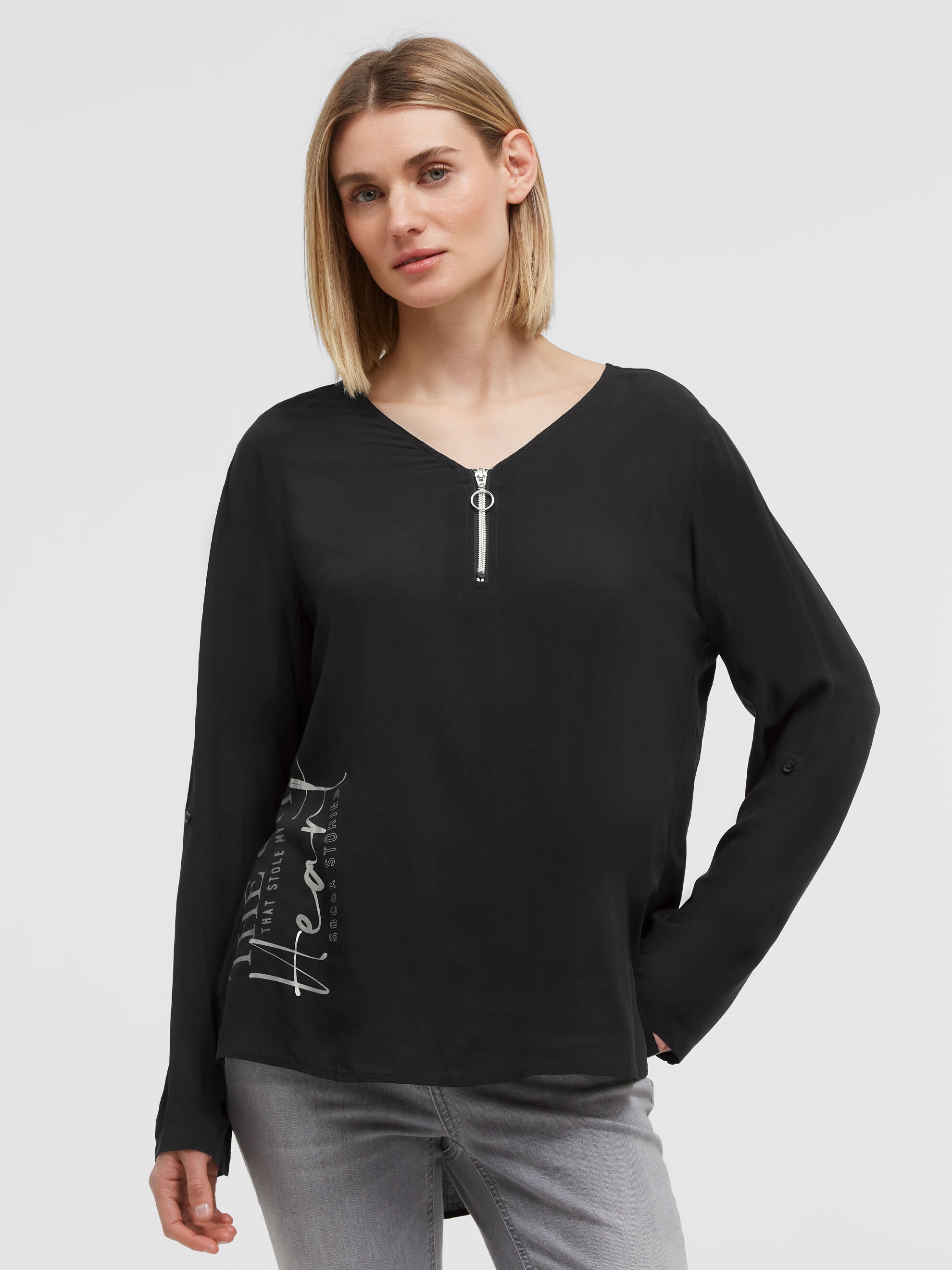 SOCCX Schlupfbluse im Turn-Up-Look