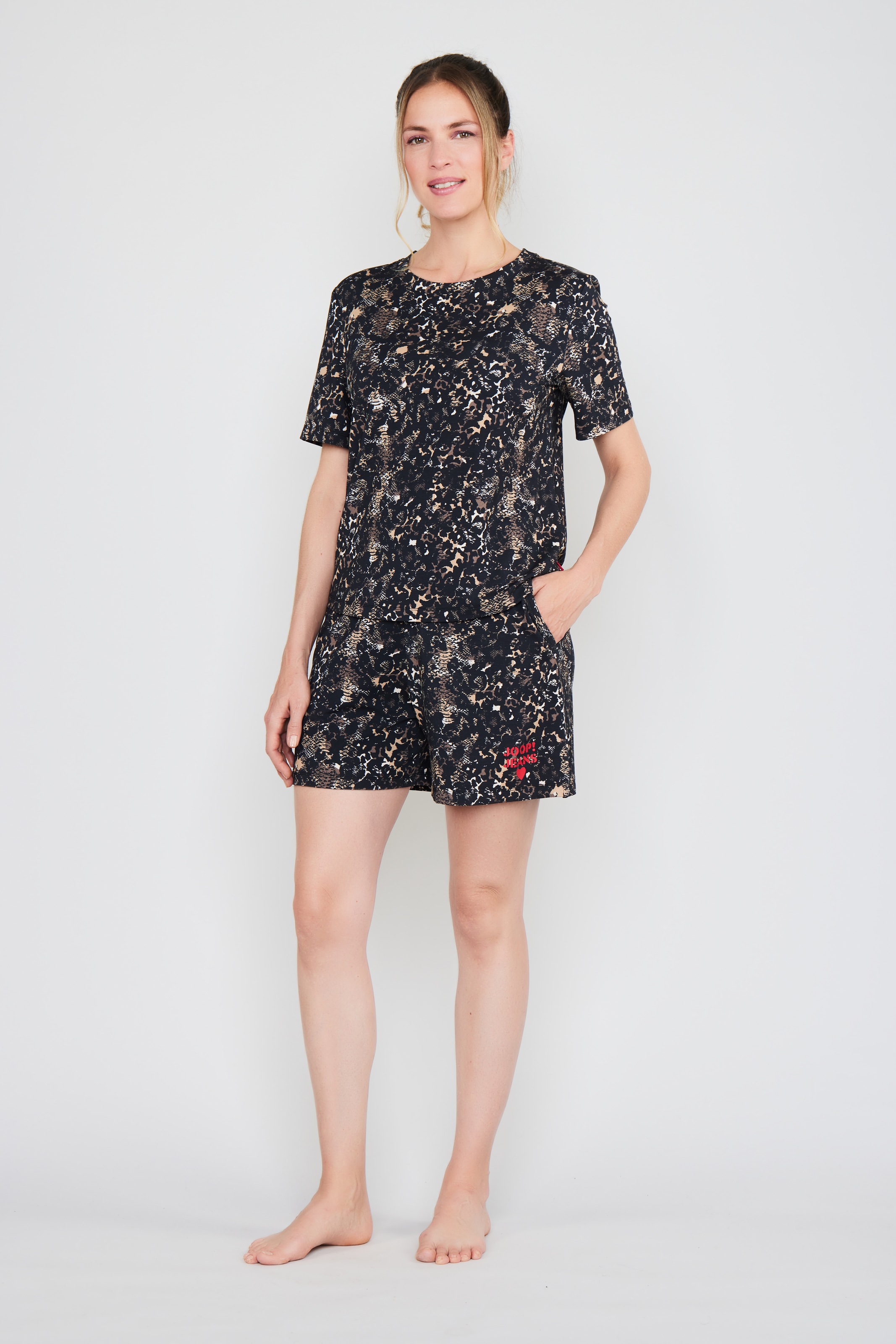 JOOP! Jeans Shorts »After Dark (JOOP! Jeans)«, Animal-Look, elastischer Bund, seitliche Schlitze