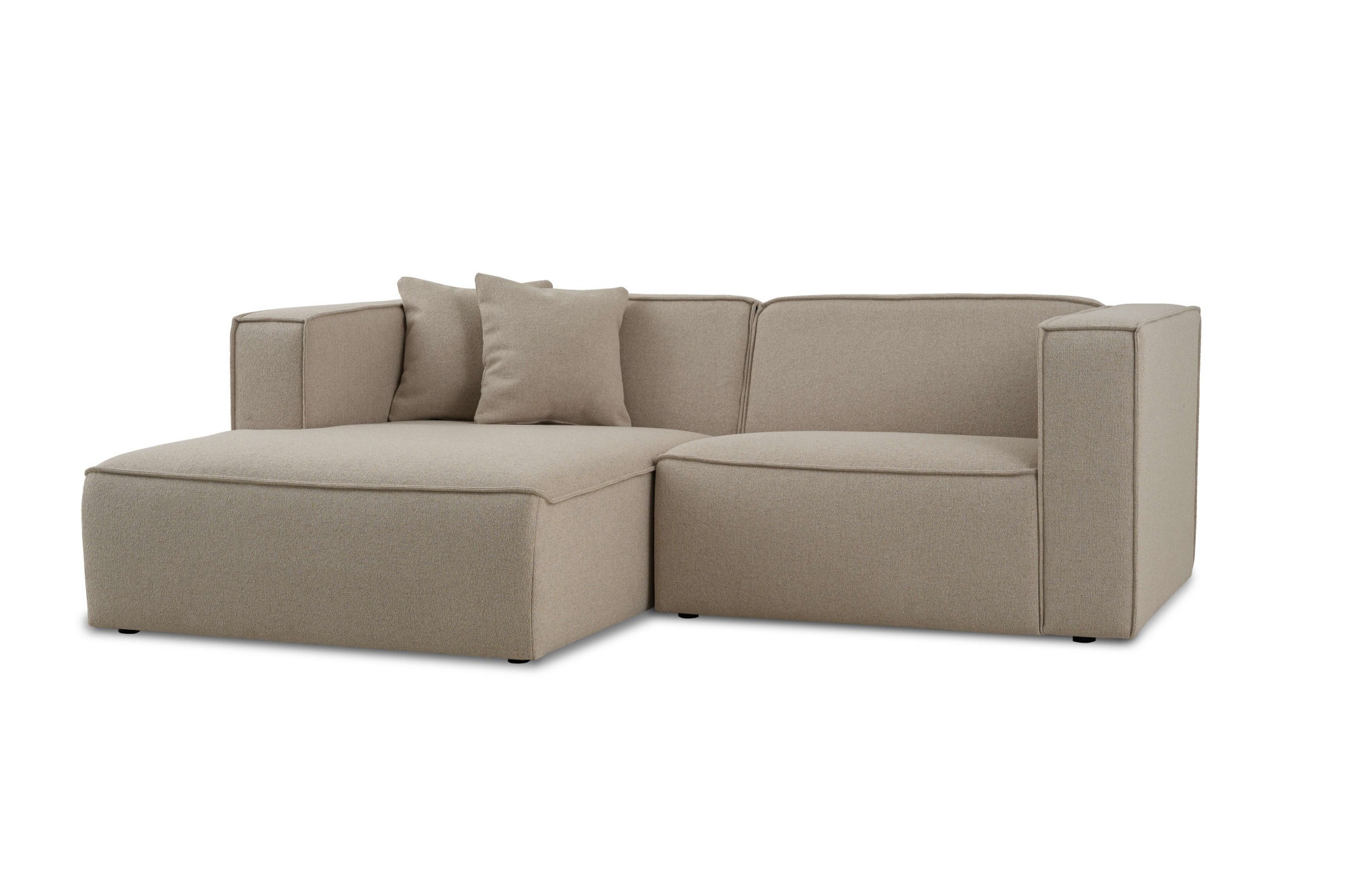 OTTO home Ecksofa »Tammie« Breite 222 cm, Webstoff fein, bodentief, mit Wellenunterfederung