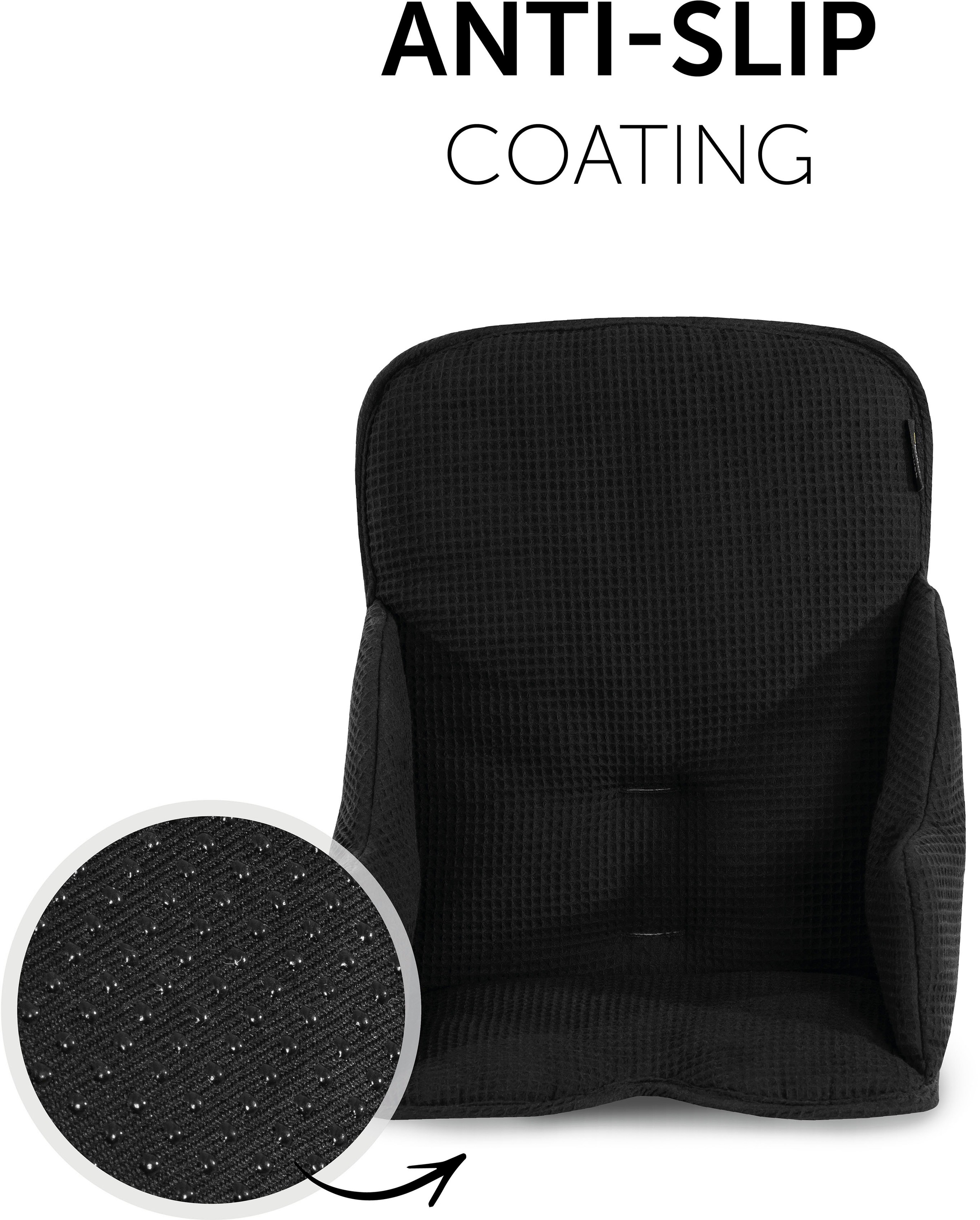 Hauck Sitzverkleinerer »Alpha Cosy Select, Waffelpiqué black«, für den ALPHA+ Holzhochstuhl