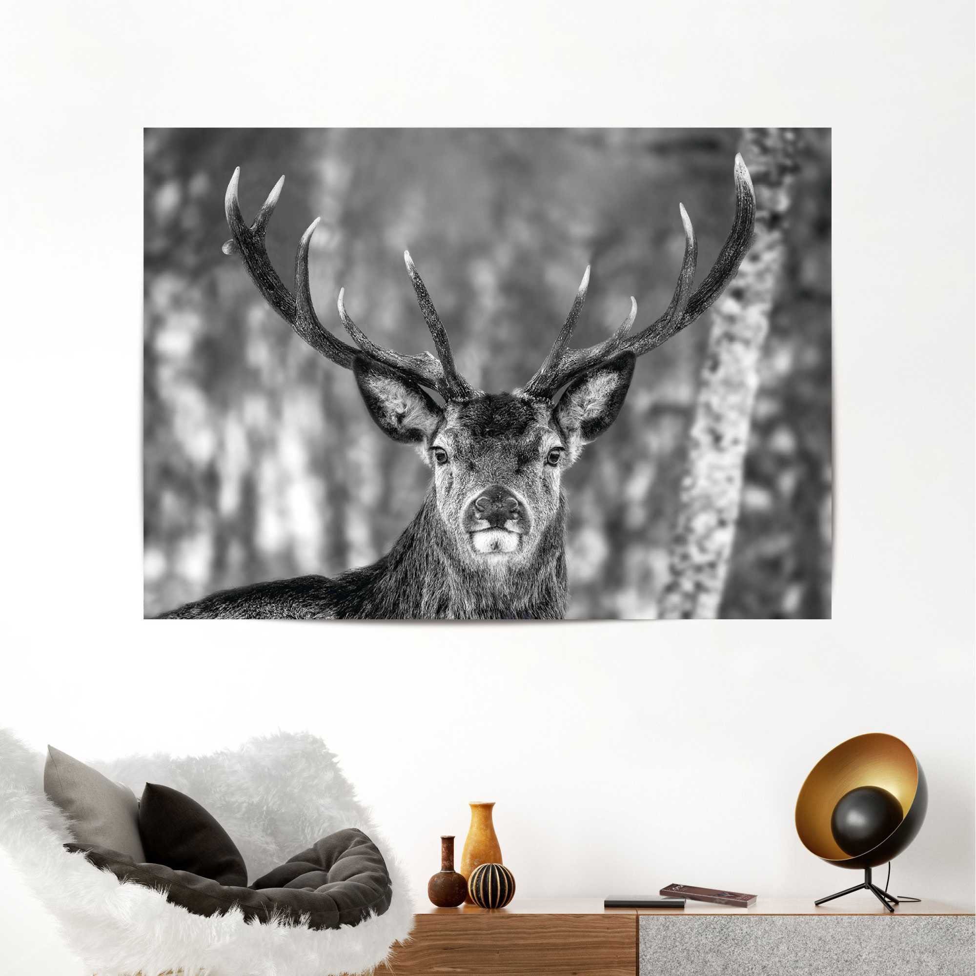 Reinders Poster "Hirsch im Winter" günstig online kaufen