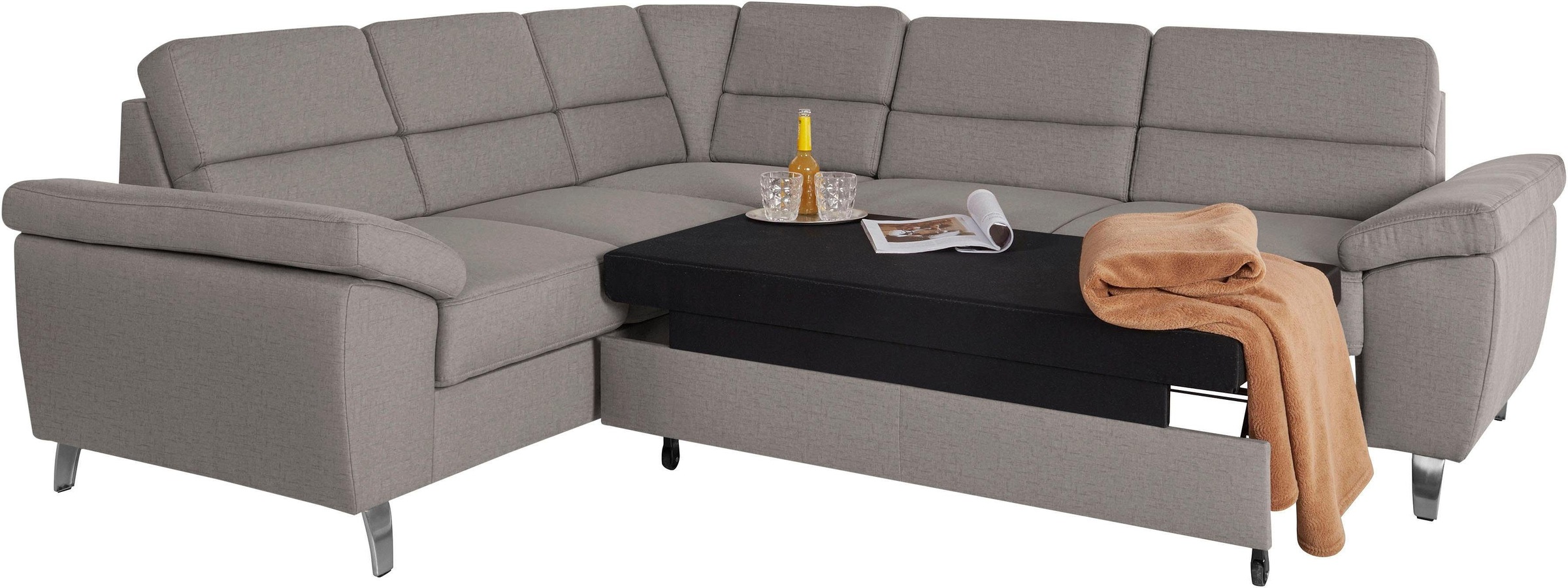 sit&more Ecksofa »Sorano L-Form«, wahlweise mit Bett- und Relaxfunktion, inkl. Bettkasten