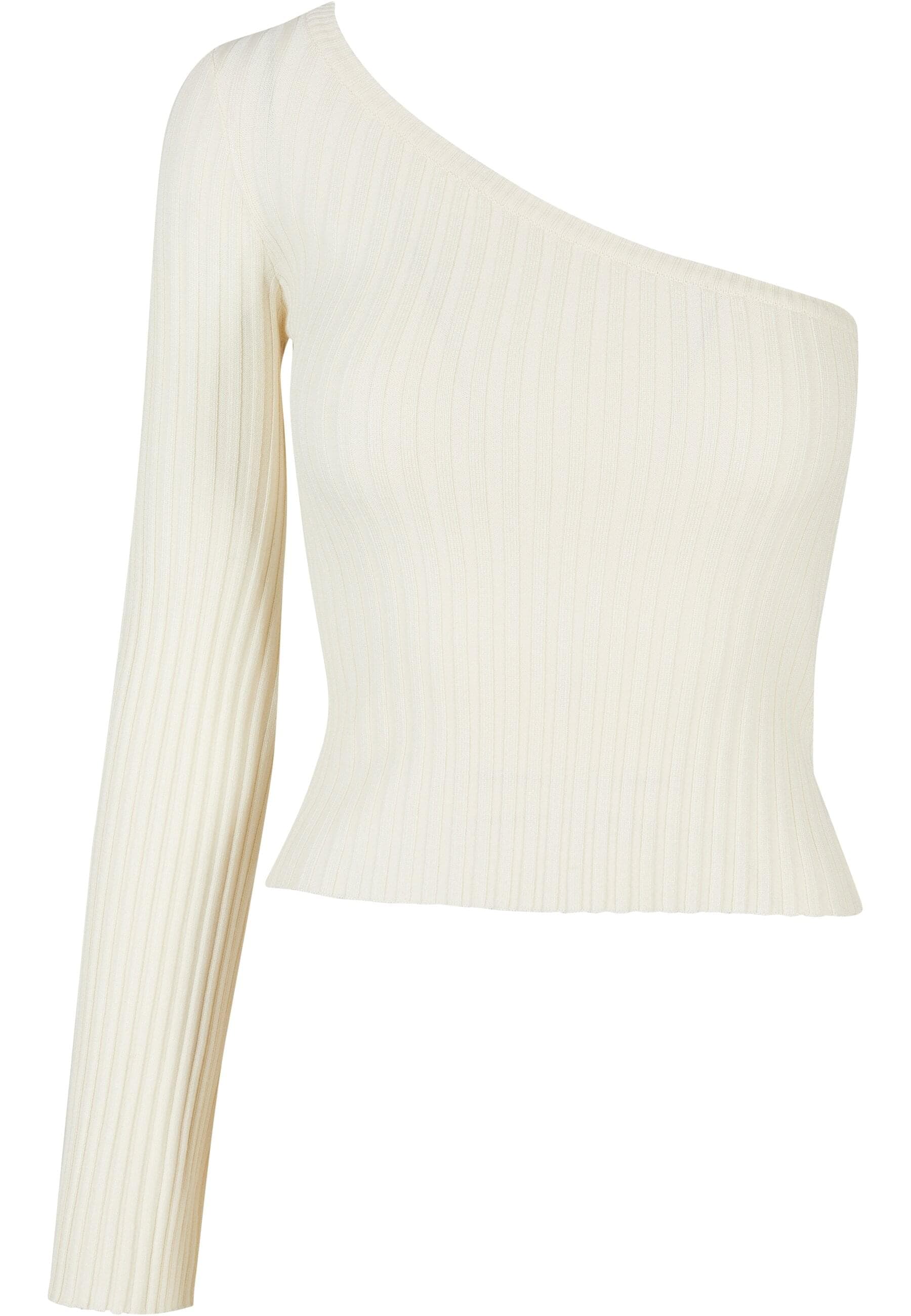 Rundhalspullover »Urban Classics Damen Ladies Short Rib Knit One Sleeve Sweater«