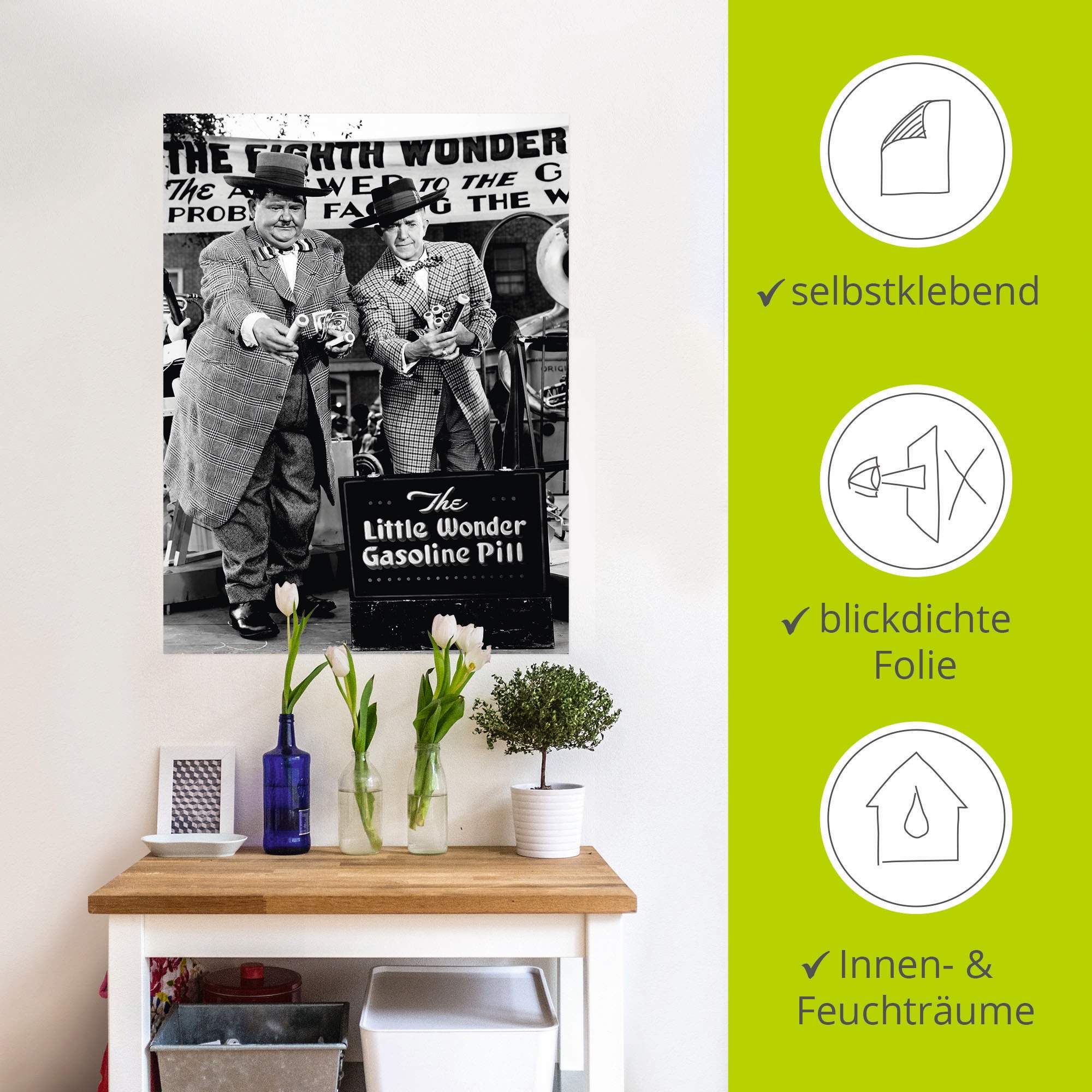 Artland Wandbild »Dick und Doof und die Wunderpille, 1943«, Stars, (1 St.), als Leinwandbild, Poster, Wandaufkleber in verschied. Größen