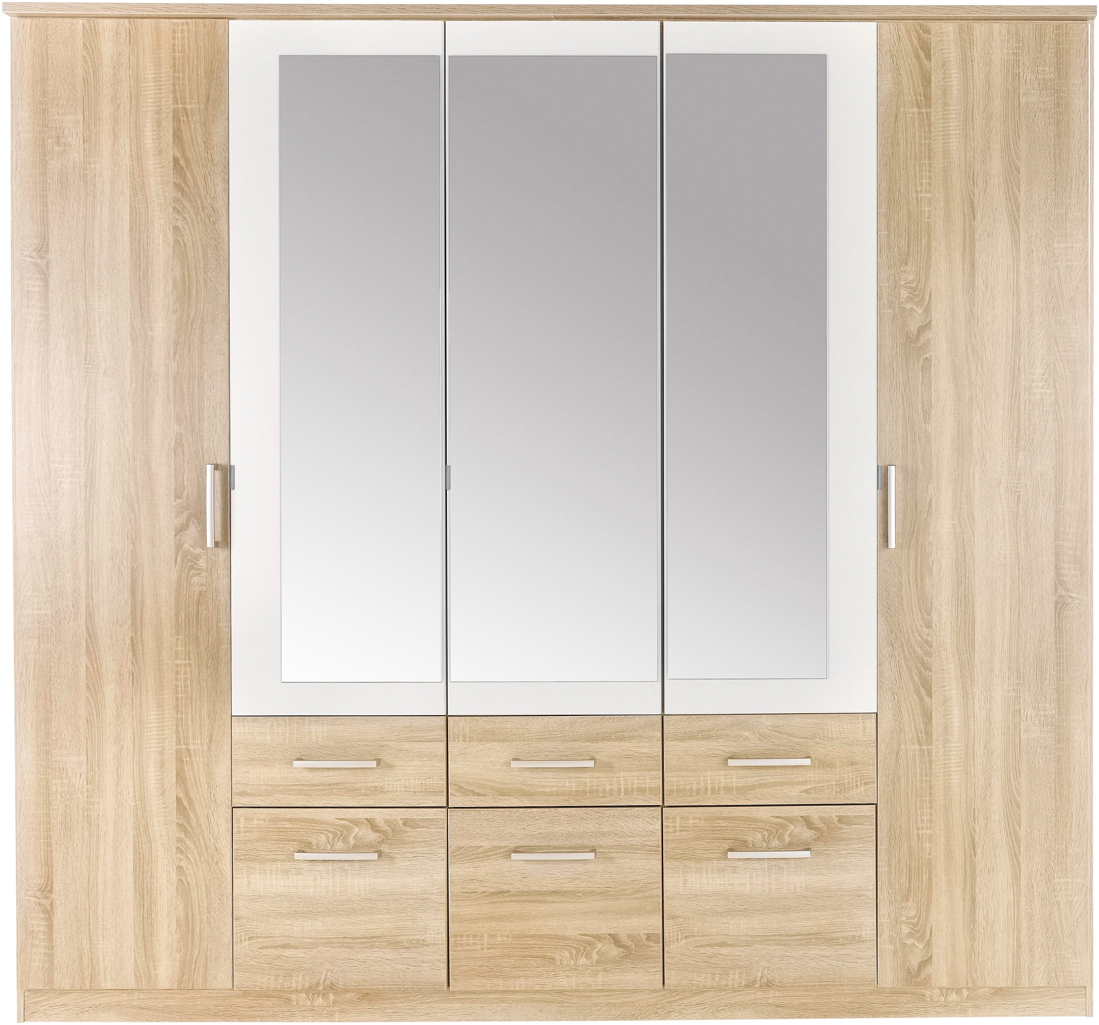 Thumbnail - rauch Kleiderschrank "Drehtürenschrank Schrank Garderobe BURANO", mit Schubladen und Spiegelumrandung in Farbabsetzung M...