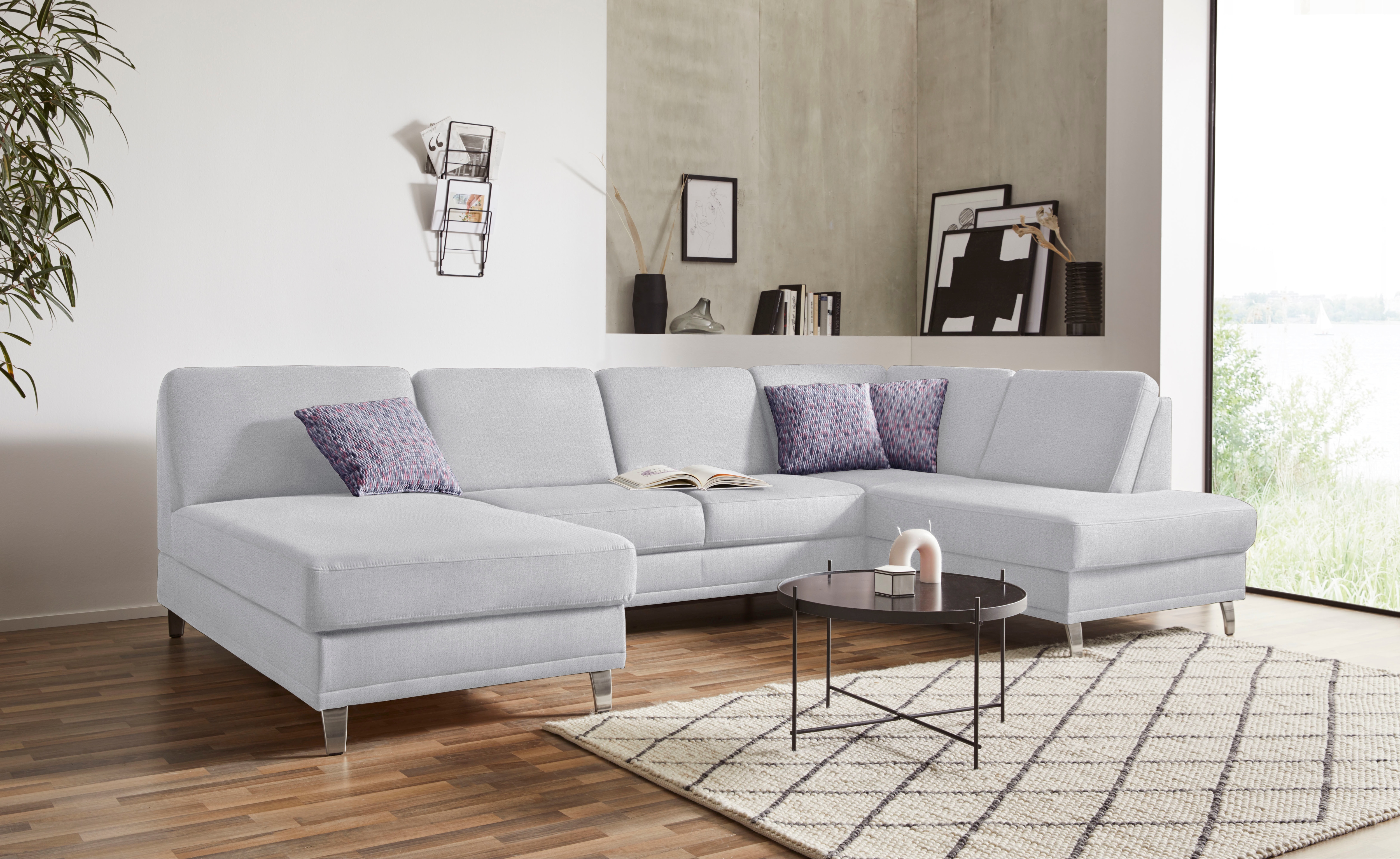 sit&more Wohnlandschaft "Clio U-Form" wahlweise mit Schlaffunktion und Bettkasten, inklusive Federkern