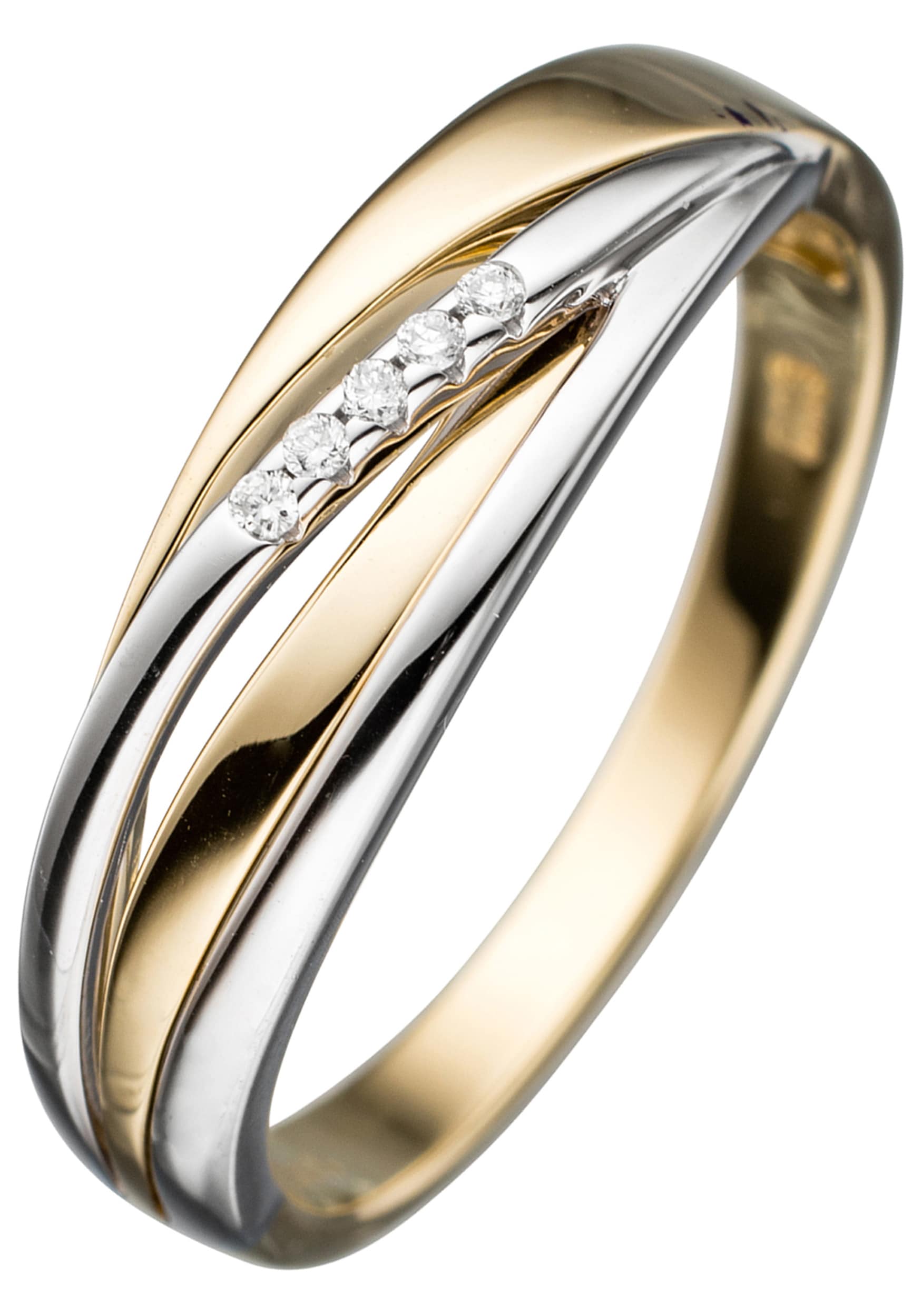 JOBO Diamantring, Gold bicolor 5 BAUR mit 585 kaufen | online Diamanten