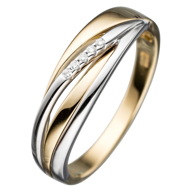 JOBO Diamantring, 585 Gold bicolor mit 5 Diamanten online kaufen | BAUR