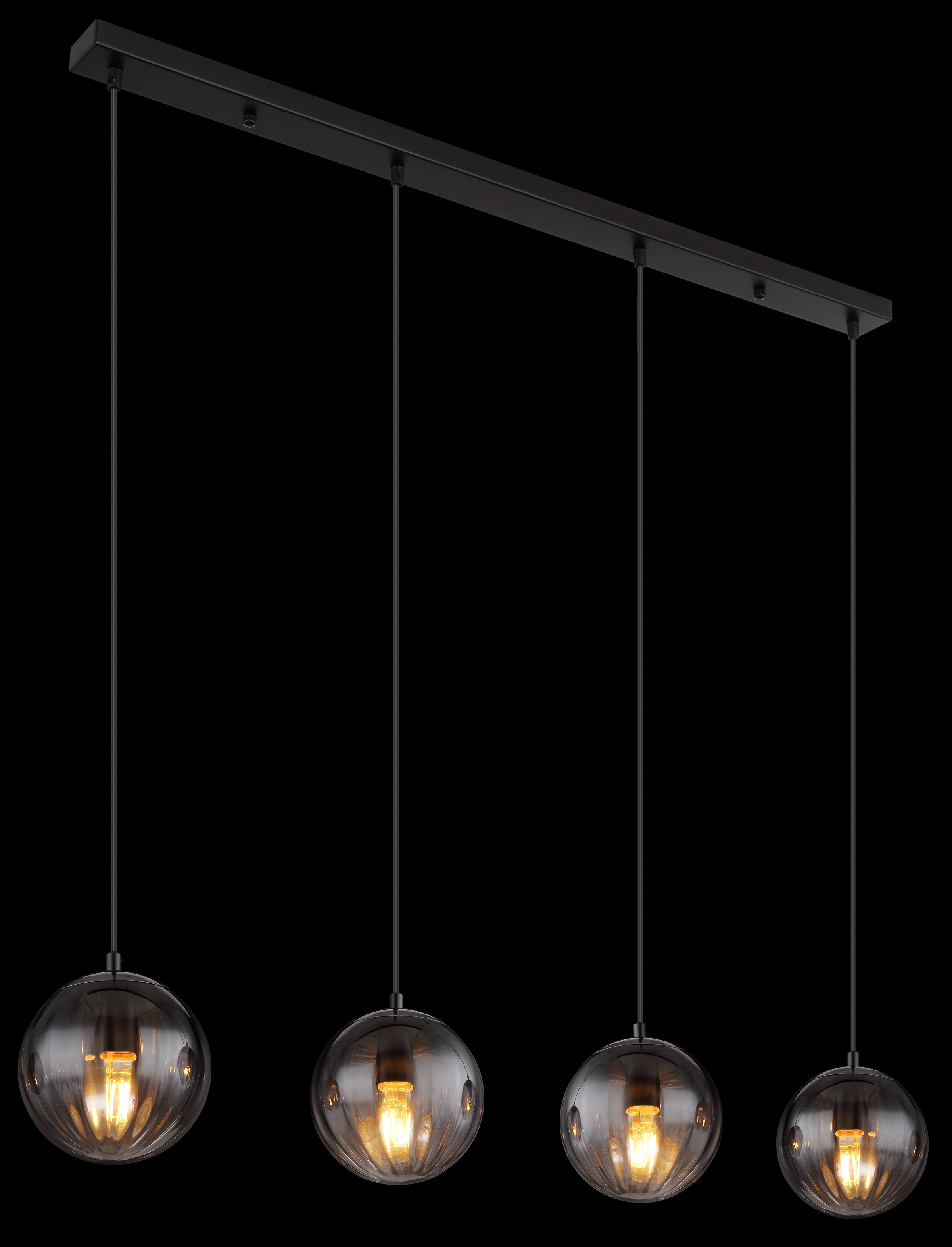 GLOBO LIGHTING Hängeleuchte »DALLERTA«, Leuchtmittel E27 | ohne Leuchtmittel, Hängelampe/Pendelleuchte/Glas rauchfarben/Höhe kürzbar/Esstisch