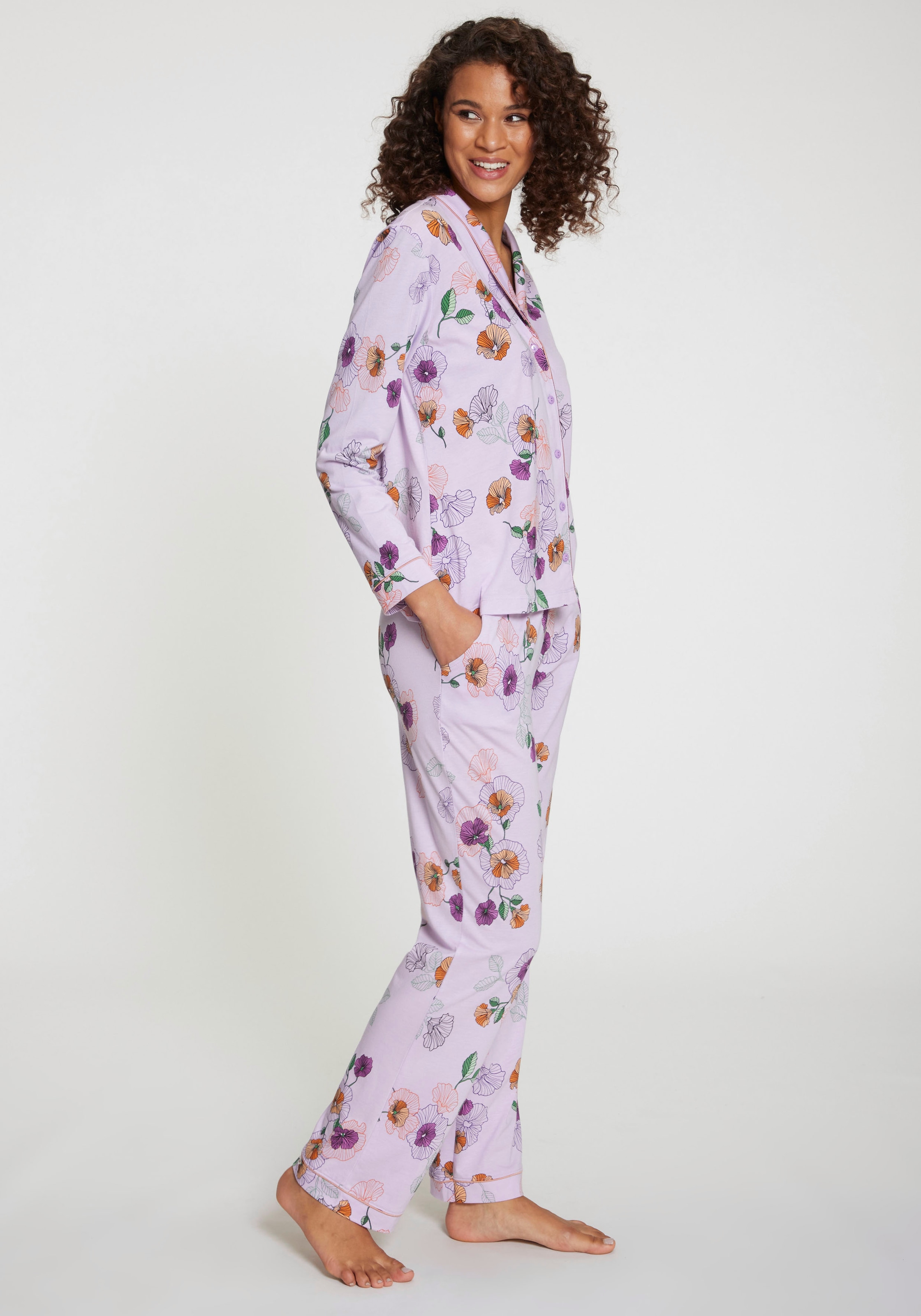 Vivance Dreams Pyjama, (2 tlg.), mit Blumen-Druck