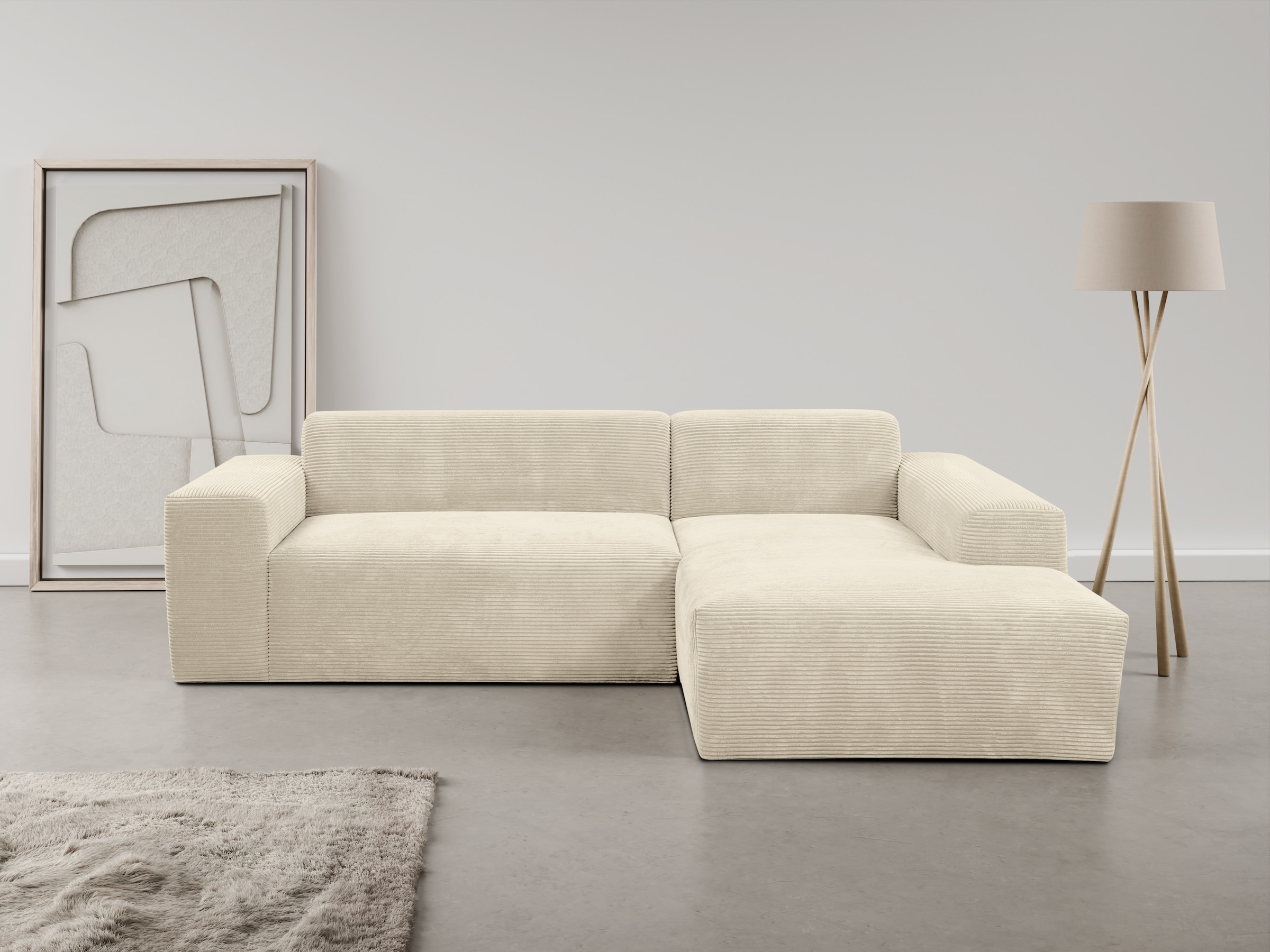 WERK2 Ecksofa "Zeus-L modern & zeitlos, Breite 253 cm, bequemes Sofa" Curvy günstig online kaufen