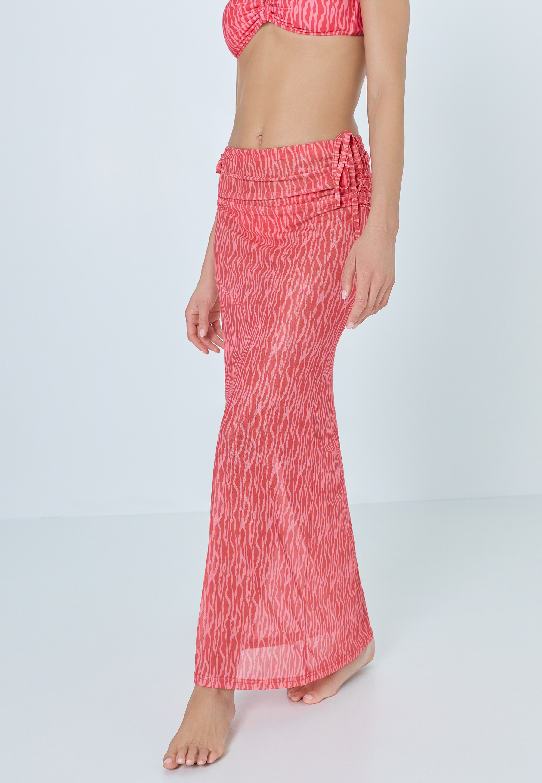 LSCN by LASCANA Meshrock mit grafischem Druck, Strandrock, Cover-up