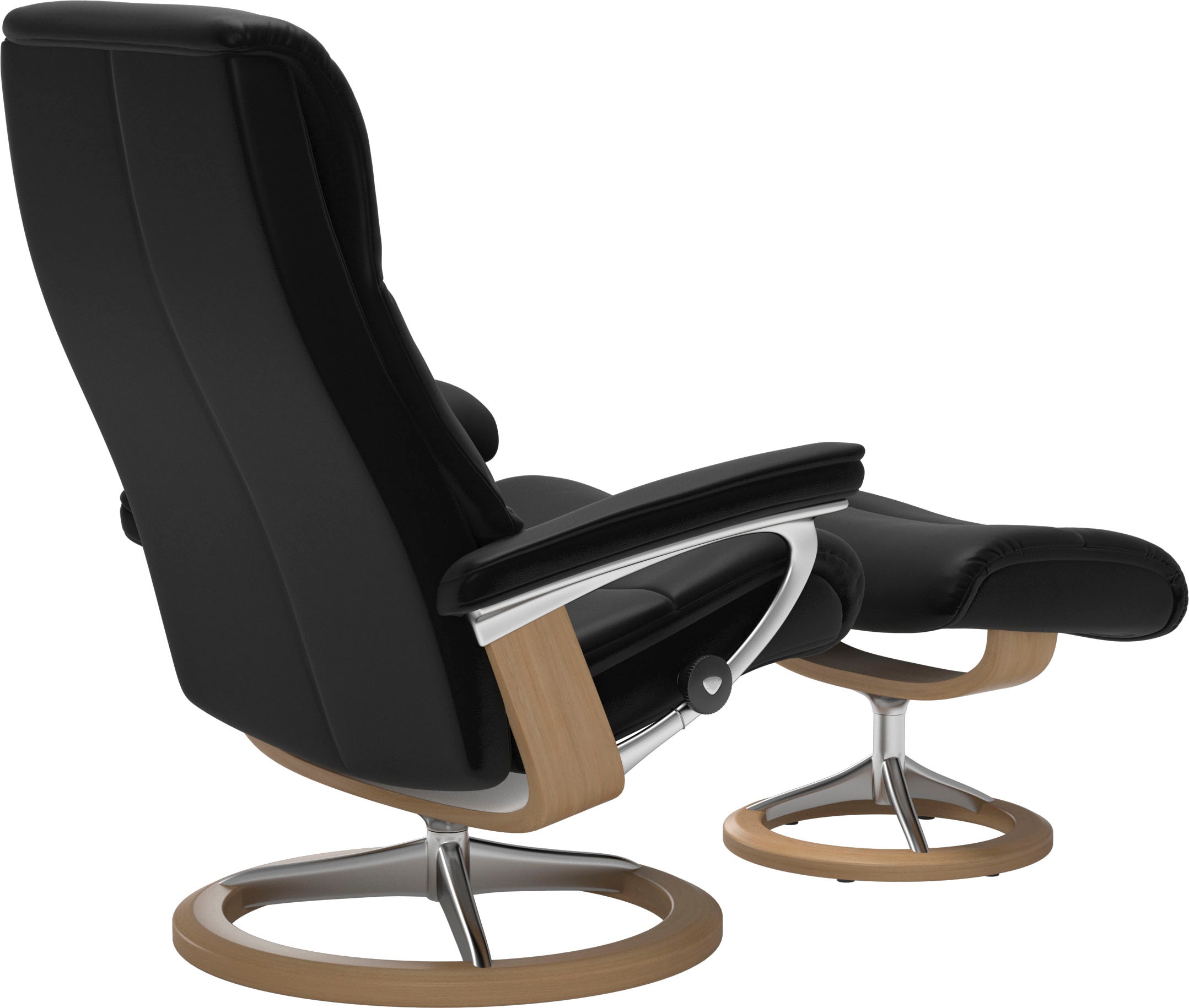 Stressless® Relaxsessel »View«, (Set, Relaxsessel mit Hocker), mit Signature Base, Größe S,Gestell Eiche