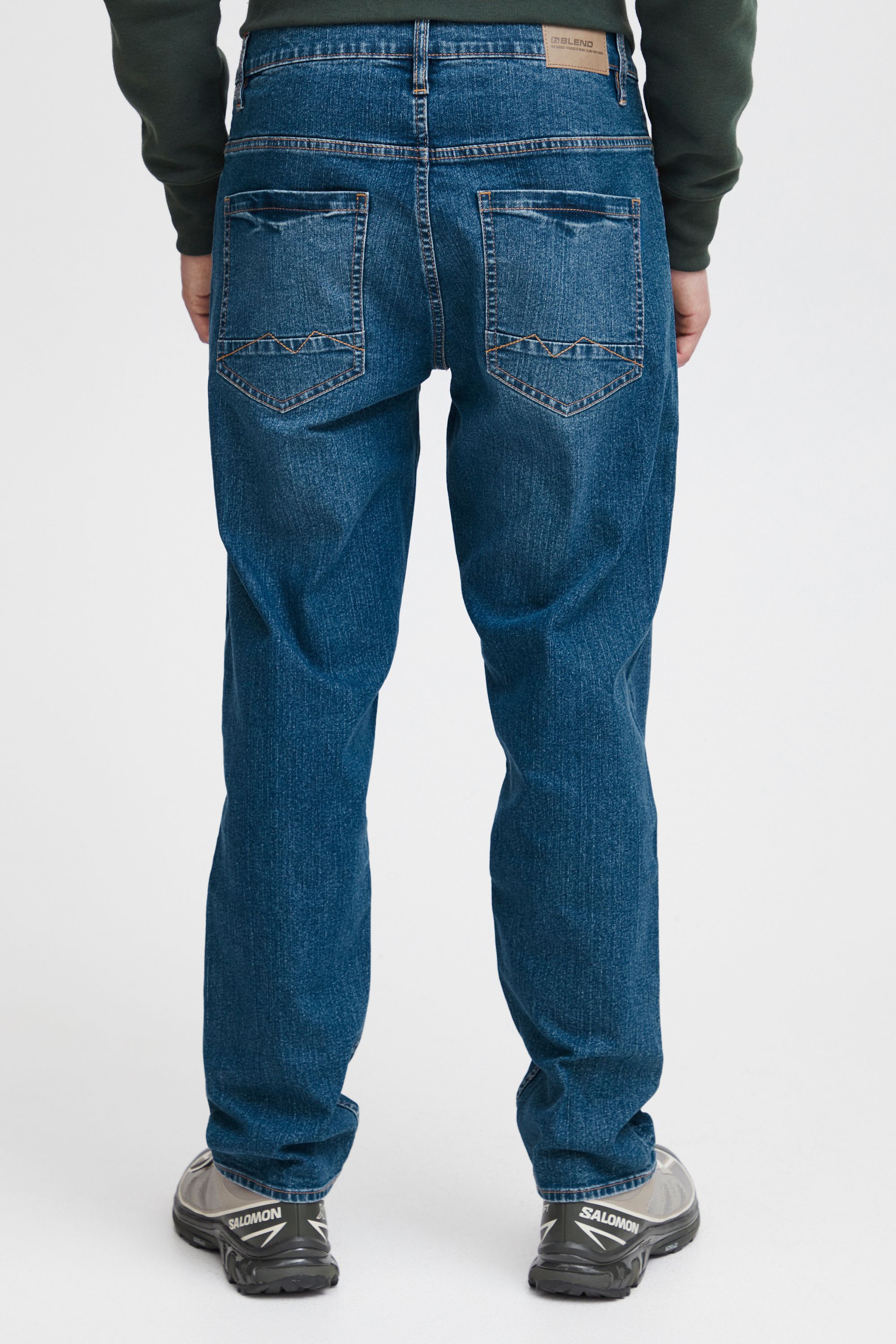 5-Pocket-Jeans BLEND "5-Pocket-Jeans BHGorm", Herren, Gr. 30, Länge 34, blau (denim middle blau), Obermaterial: 80% Baumwolle CO. 19% Polyester PES. 1% Elasthan EL., Jeans 5-Pocket-Jeans 6