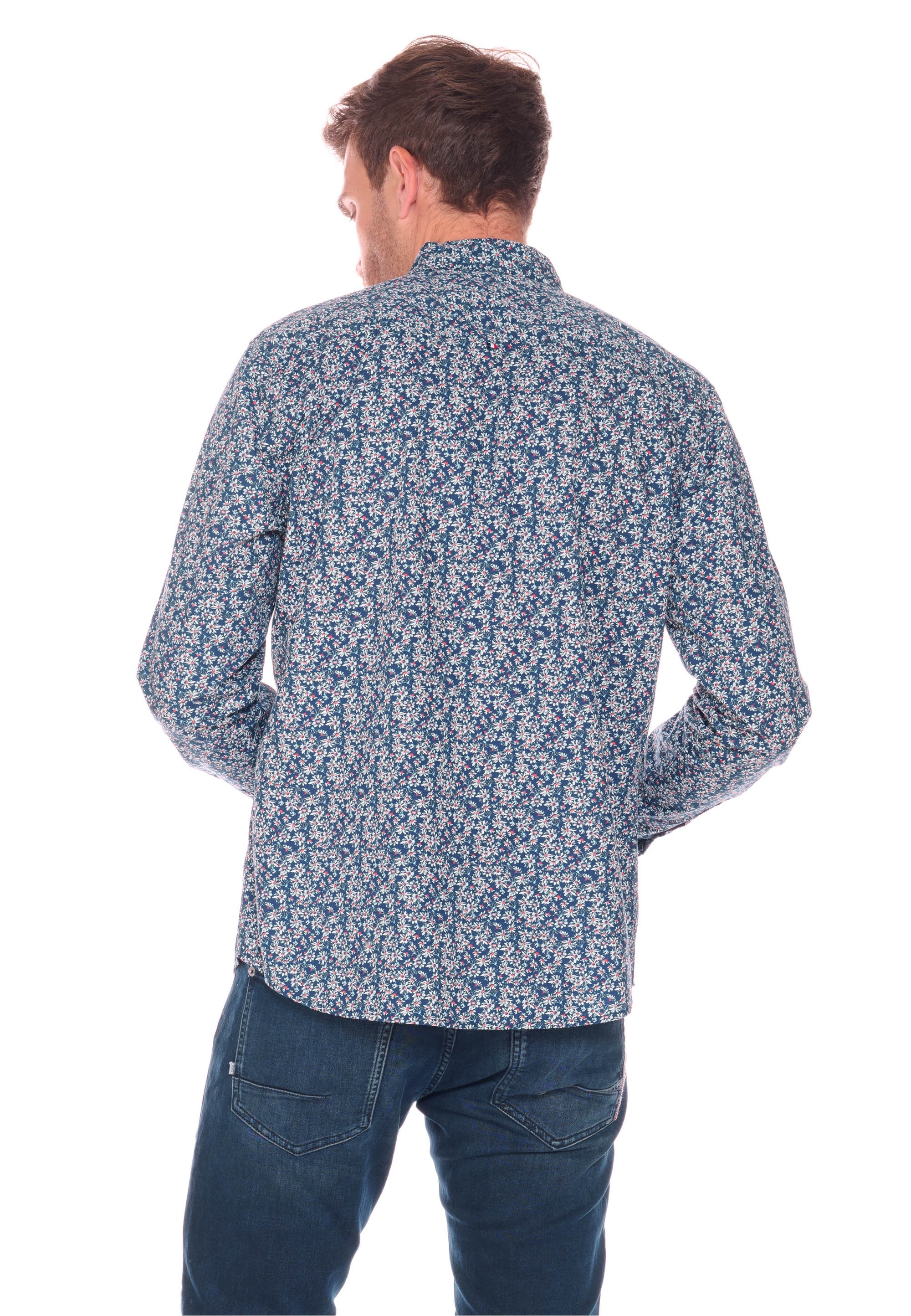 Le Temps Des Cerises Langarmhemd »FUSAR«, mit stylischem Allover-Muster