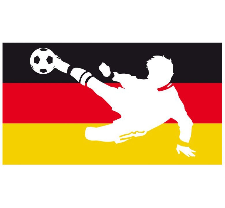 Wandtattoo »Deutschland Fahne + Fußballer«, (1 St.), selbstklebend, entfernbar