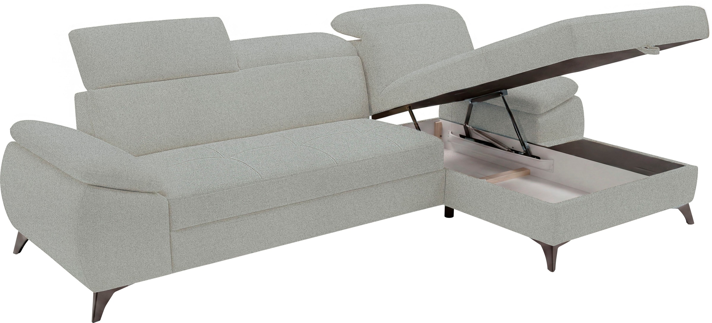 exxpo - sofa fashion Ecksofa inkl. Bettfunktion und Bettkasten,toller Sitzkomfort, Steppung im Sitz