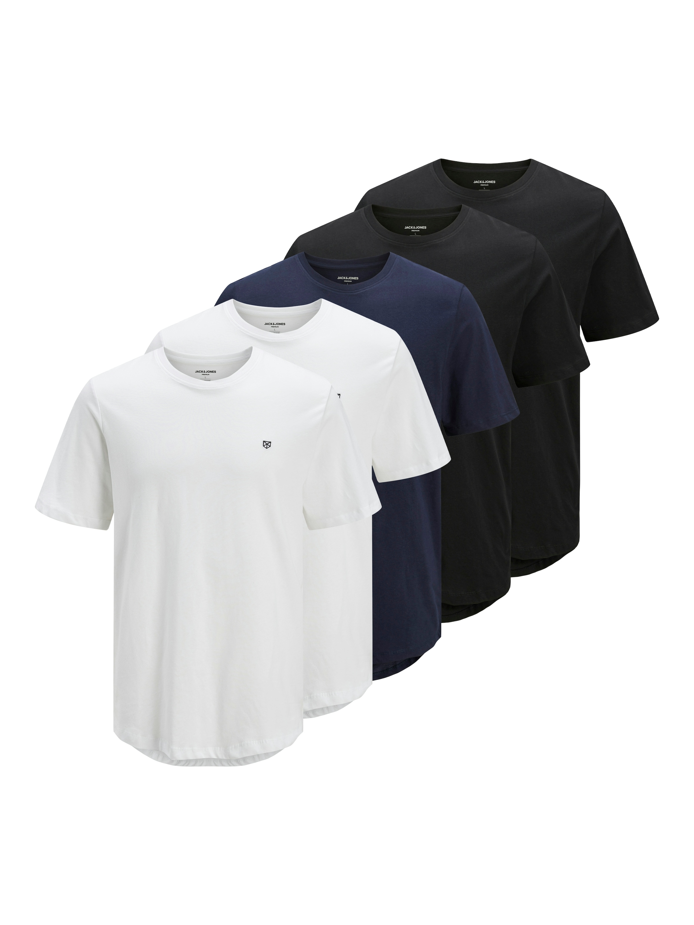 Jack & Jones Rundhalsshirt "JPRBLABRODY TEE SS CREW NECK 5PK MP"