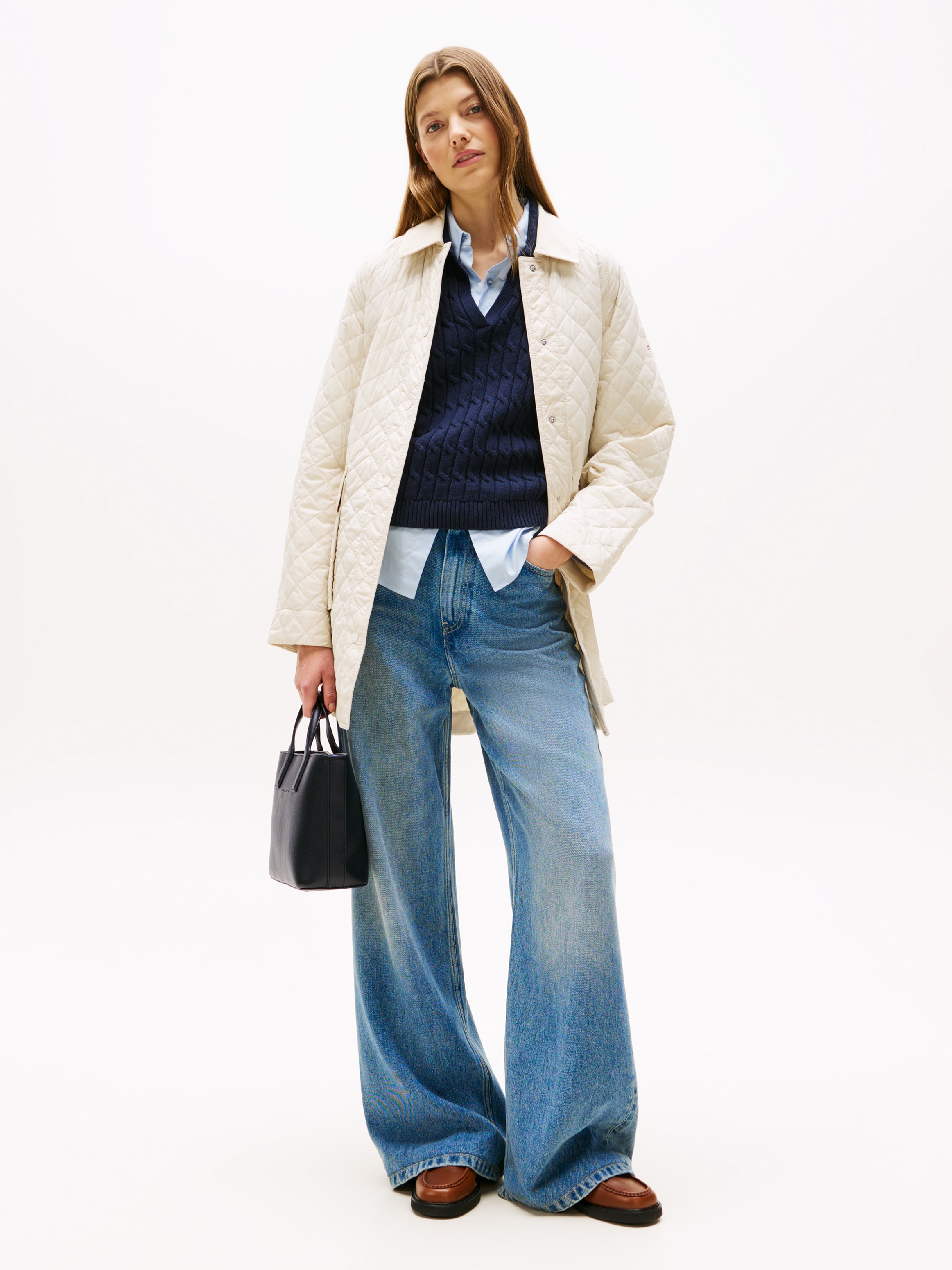 Tommy Hilfiger Henkeltasche »TH LOGOTAPE MINI TOTE«, Damen Umhängetasche, Schultertasche mit doppeltem Henkel