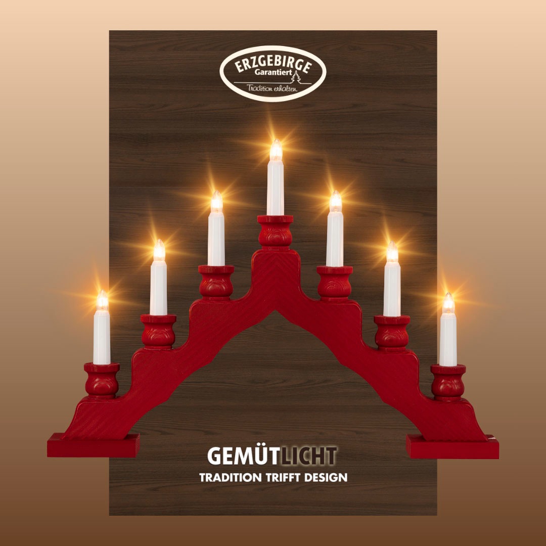 Weigla Lichterbogen "Schwede, Weihnachtsdeko, Made in Germany" 1 Stk. 7-flammig