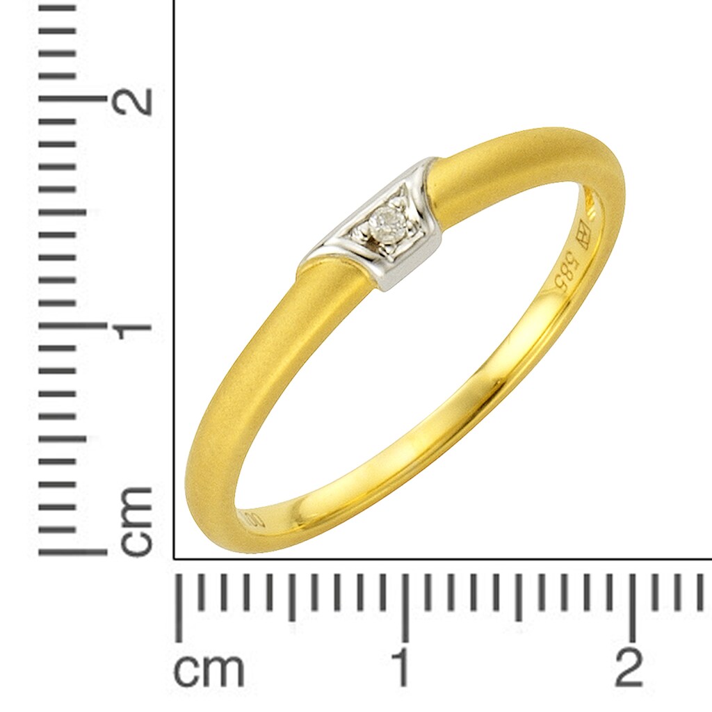 Diamonds by Ellen K. Fingerring »585/- Gold bicolor Brillant 0,01ct.«