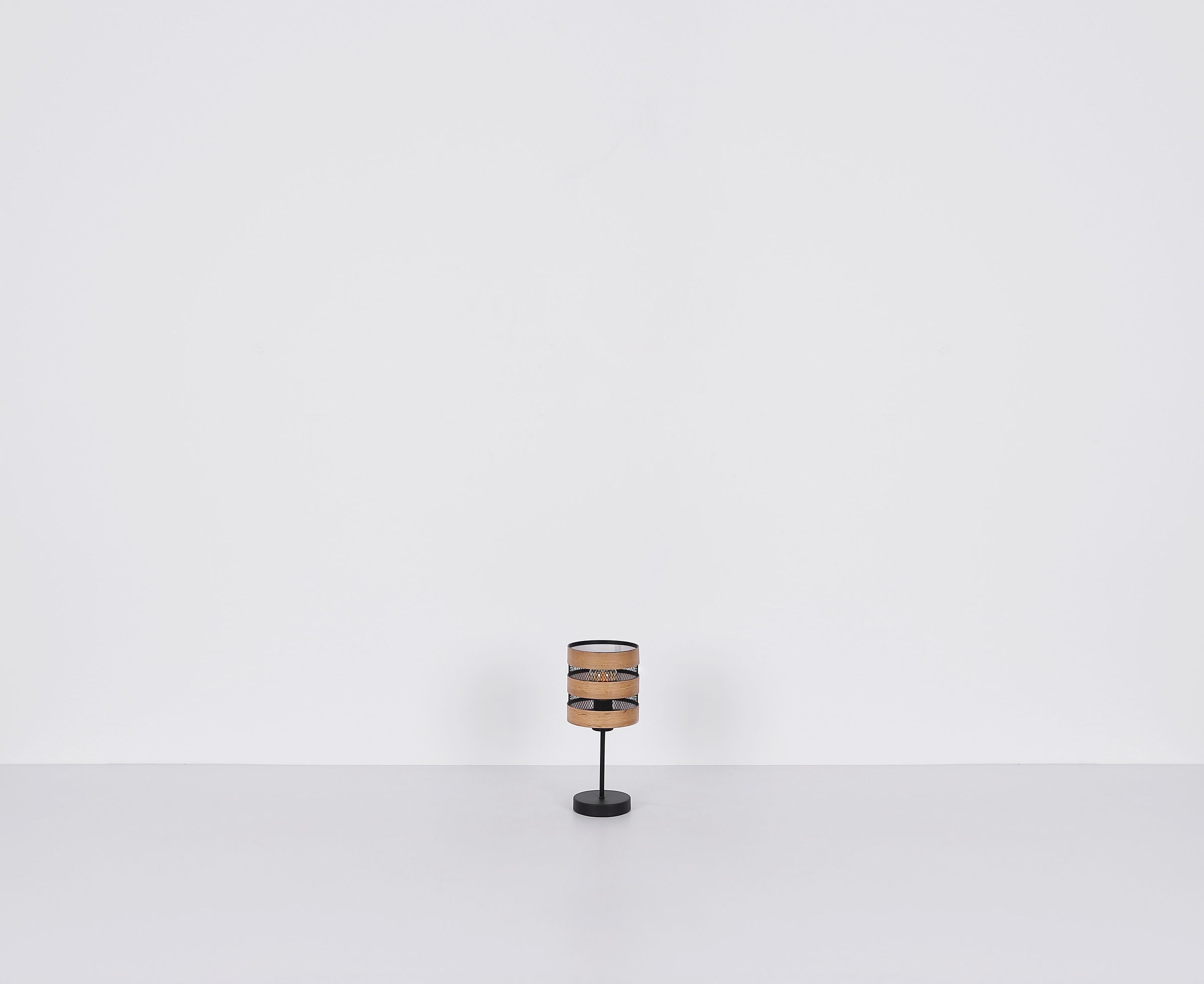 GLOBO LIGHTING Tischleuchte »SOENI«, Leuchtmittel E27 | ohne Leuchtmittel, Tischlampe/Metallgeflecht/Holzoptik/Wohnzimmer/Schlafzimmer