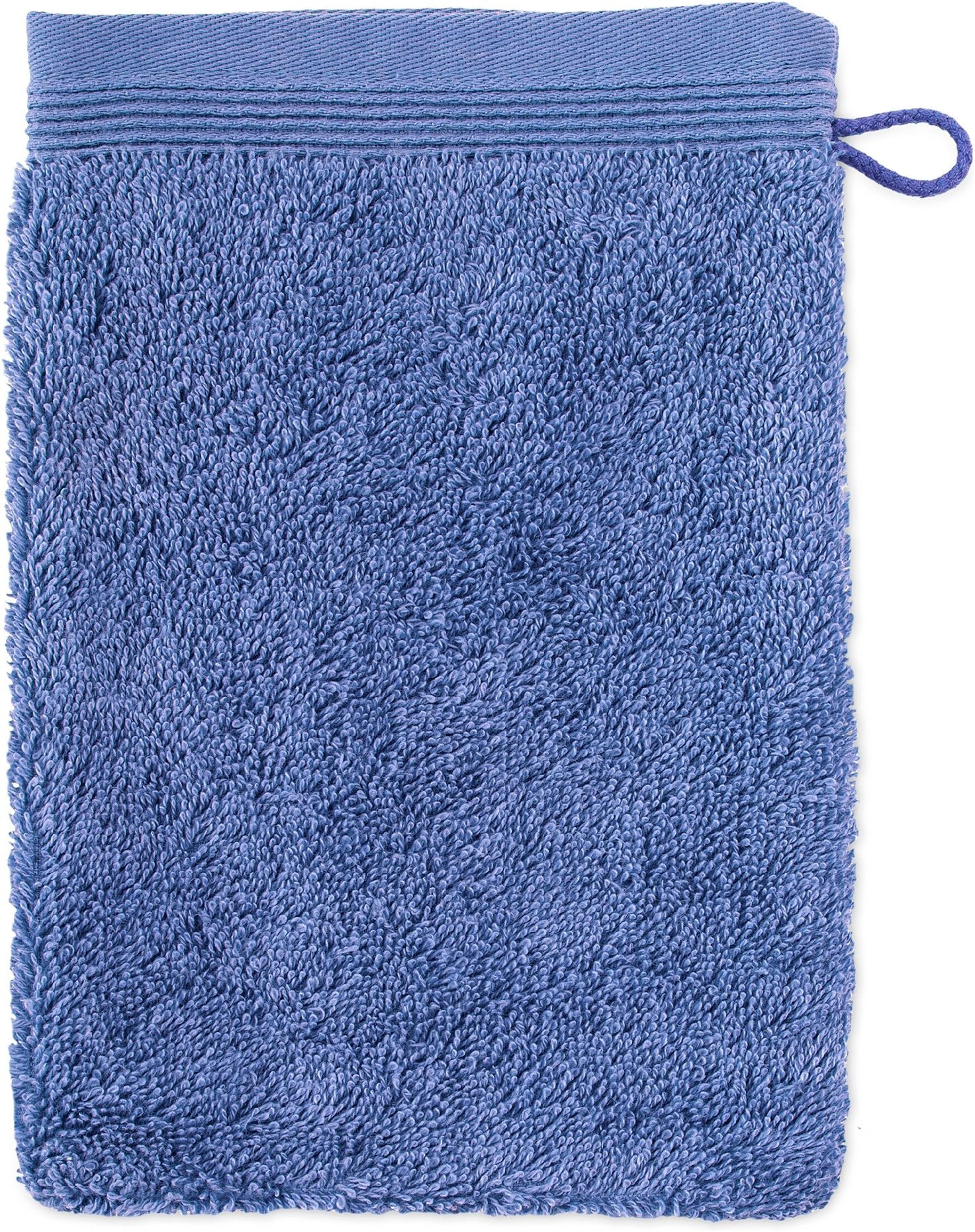 Möve Waschhandschuh "Superwuschel 100% Premium Cotton Baumwolle" mit Biesenbordüre und praktischem Kordelaufhänger, einfarbig, weich