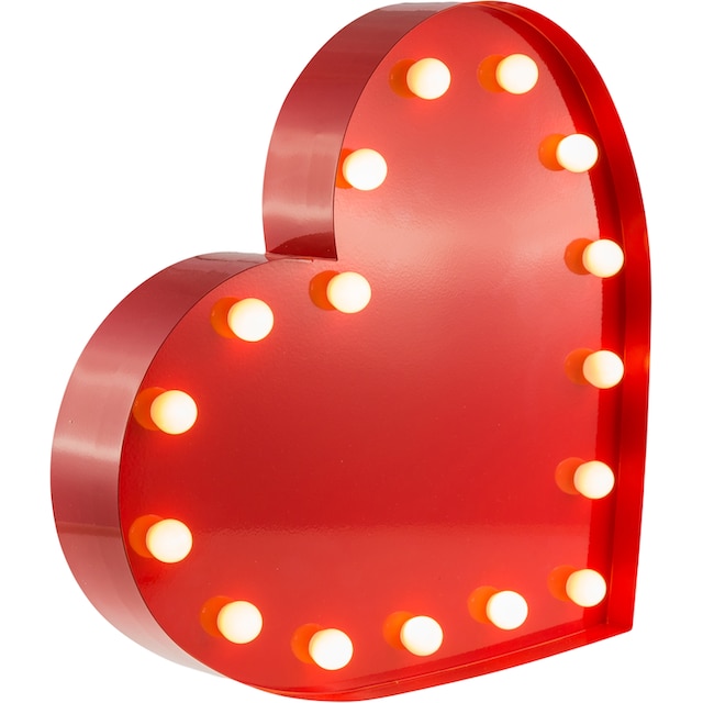 U«, Wandlampe, mit U Tischleuchte Heart LEDs festverbauten »I BAUR I 69x31 MARQUEE Tischlampe LIGHTS 36 Herz 36 flammig-flammig, cm | -