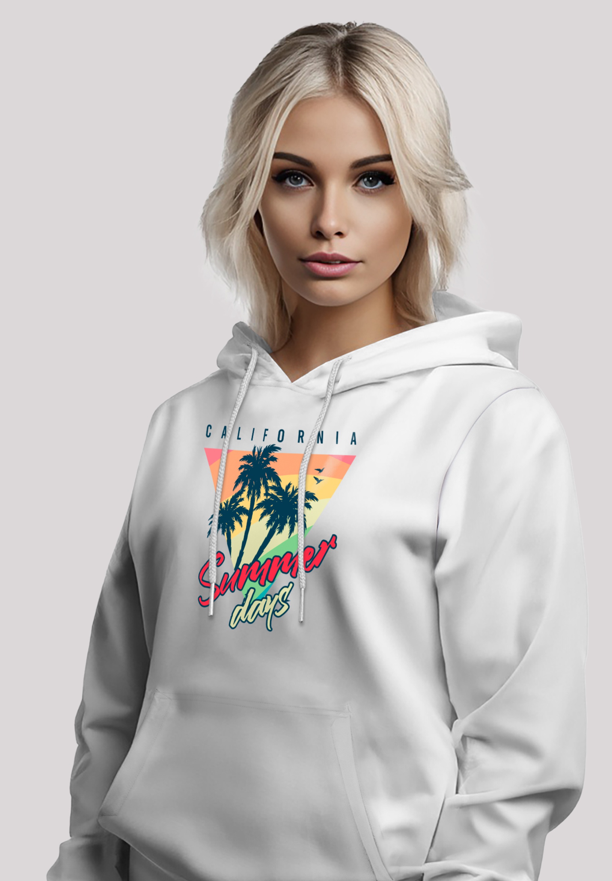 F4NT4STIC Kapuzenpullover »California Palmen Retro«, Premium Qualität
