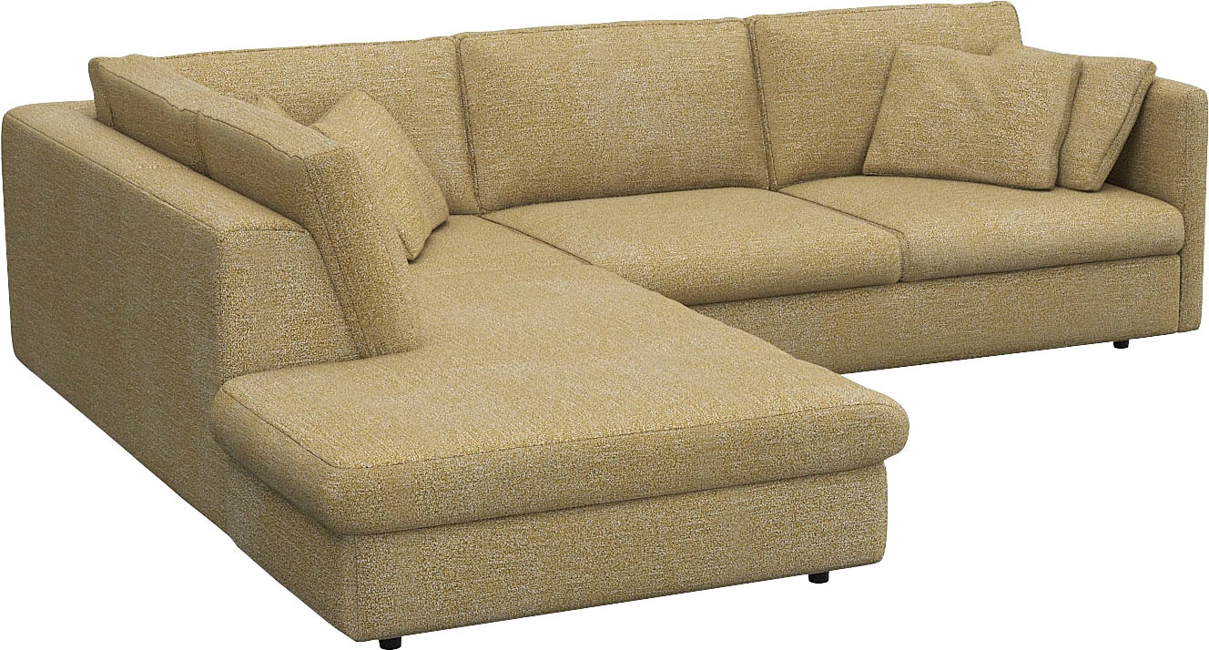 FLEXLUX Ecksofa »Lovane, elegant und zeitlos, bequem, L-Form«, Weich & anschmiegsam, große Sitztiefe auf Kaltschaum, Dekokissen inkl.