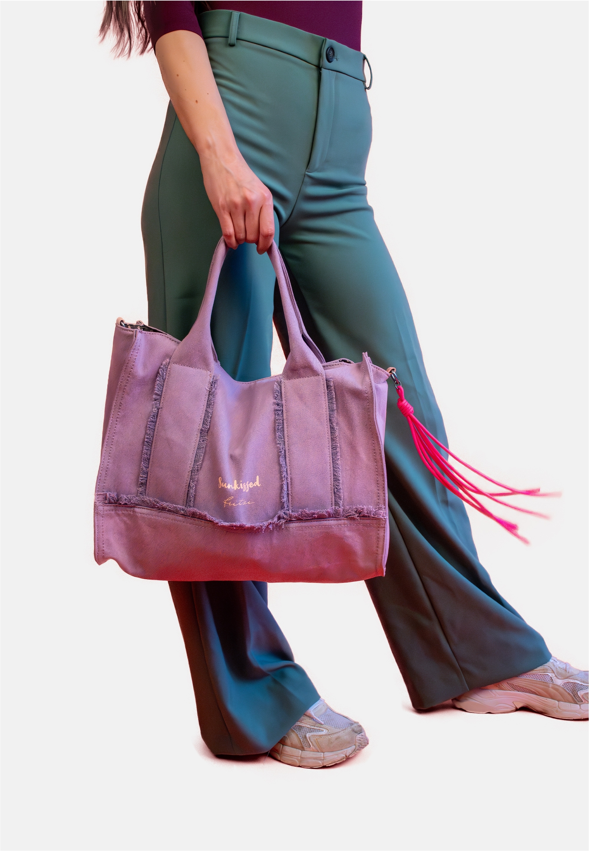 Fritzi aus Preußen Henkeltasche »Tote Bag Limited Washed Denim«, mit Fransen
