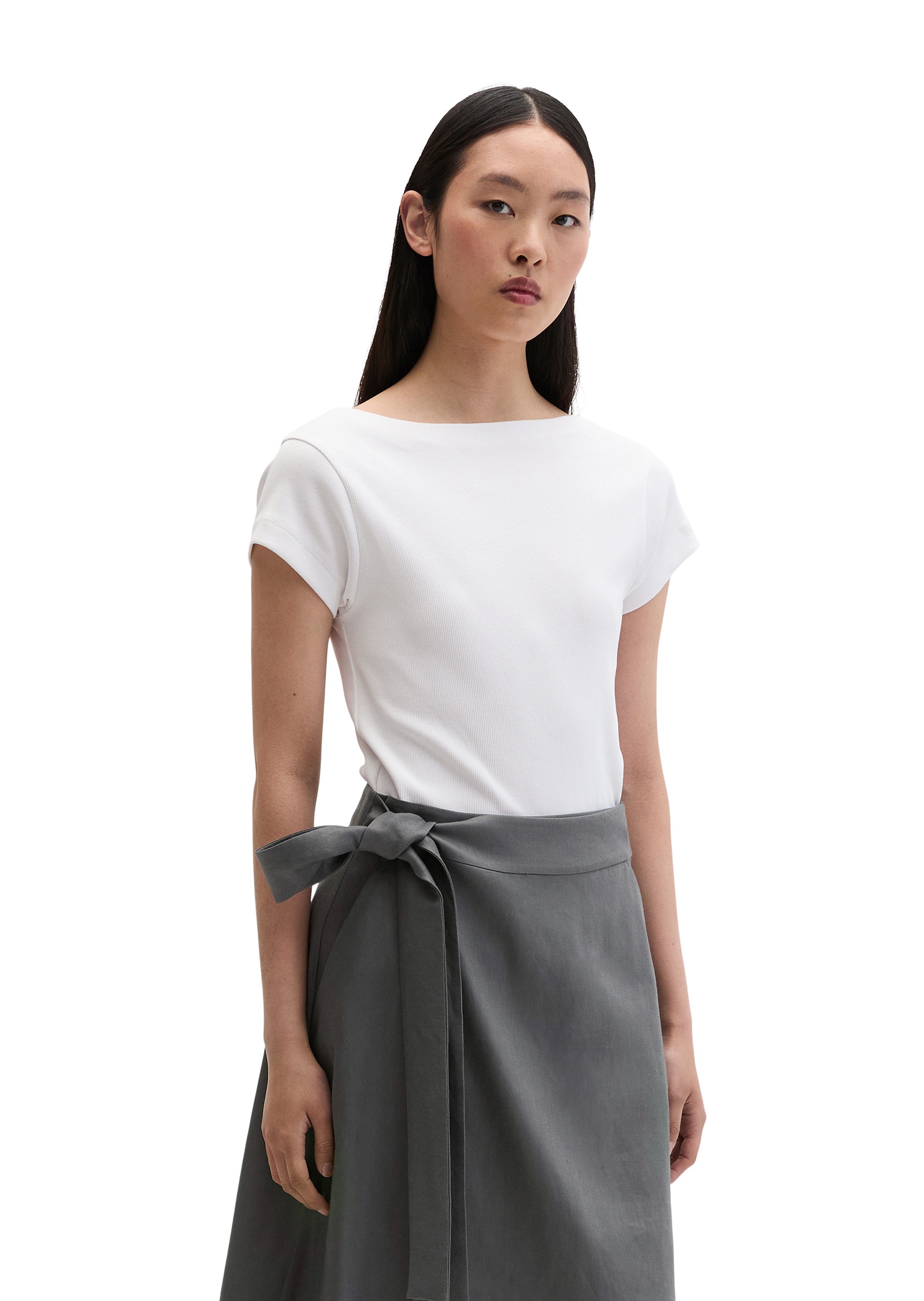 Marc OPolo T-Shirt "aus elastischem Rippjersey" günstig online kaufen