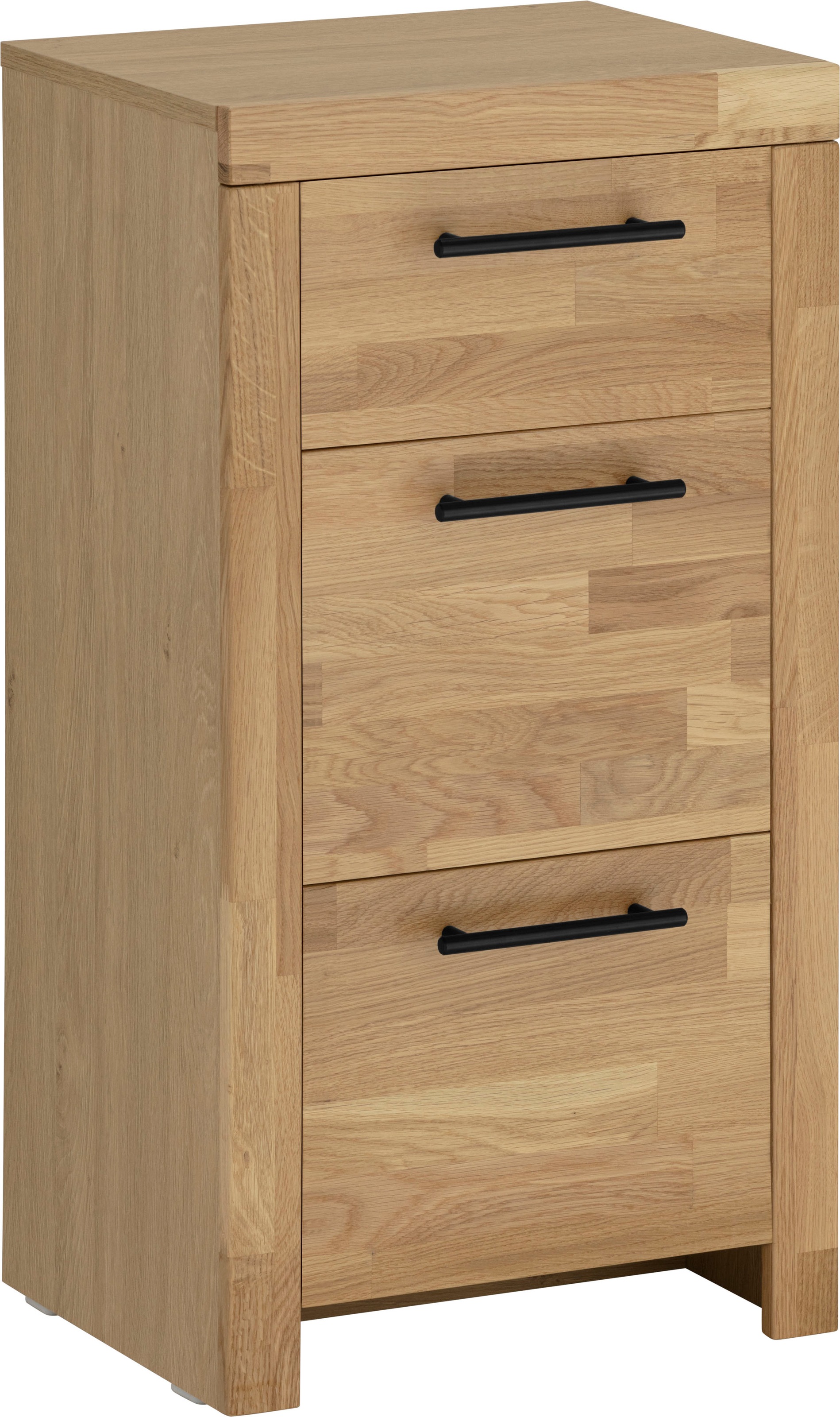Home affaire Badkommode Satori, Breite 42 cm, Fronten & Rahmen aus massiver Eiche, 1 kleine und 2 große Schubladen mit Metallgriffen