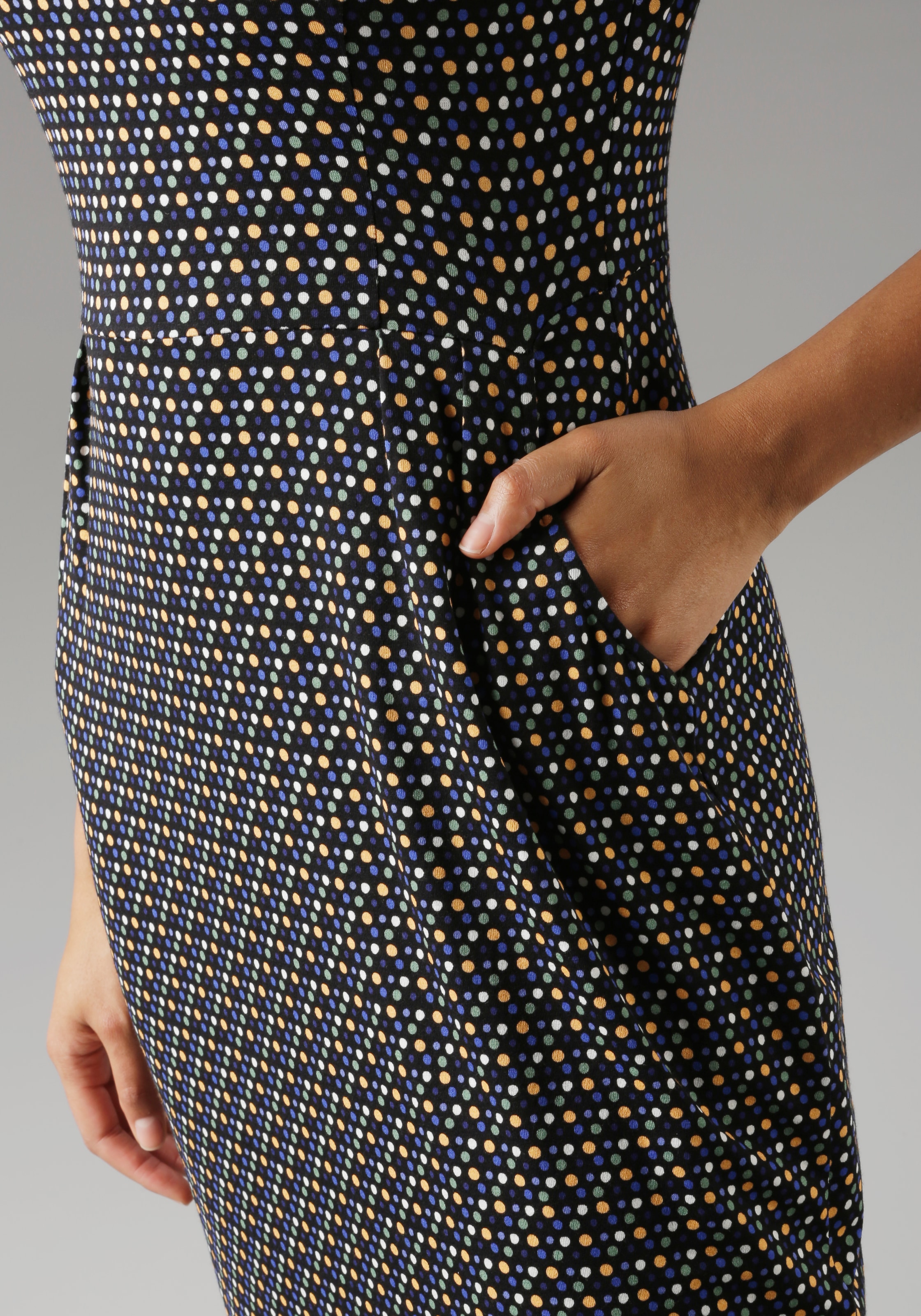 Aniston SELECTED Jerseykleid, mit bunten Punkten
