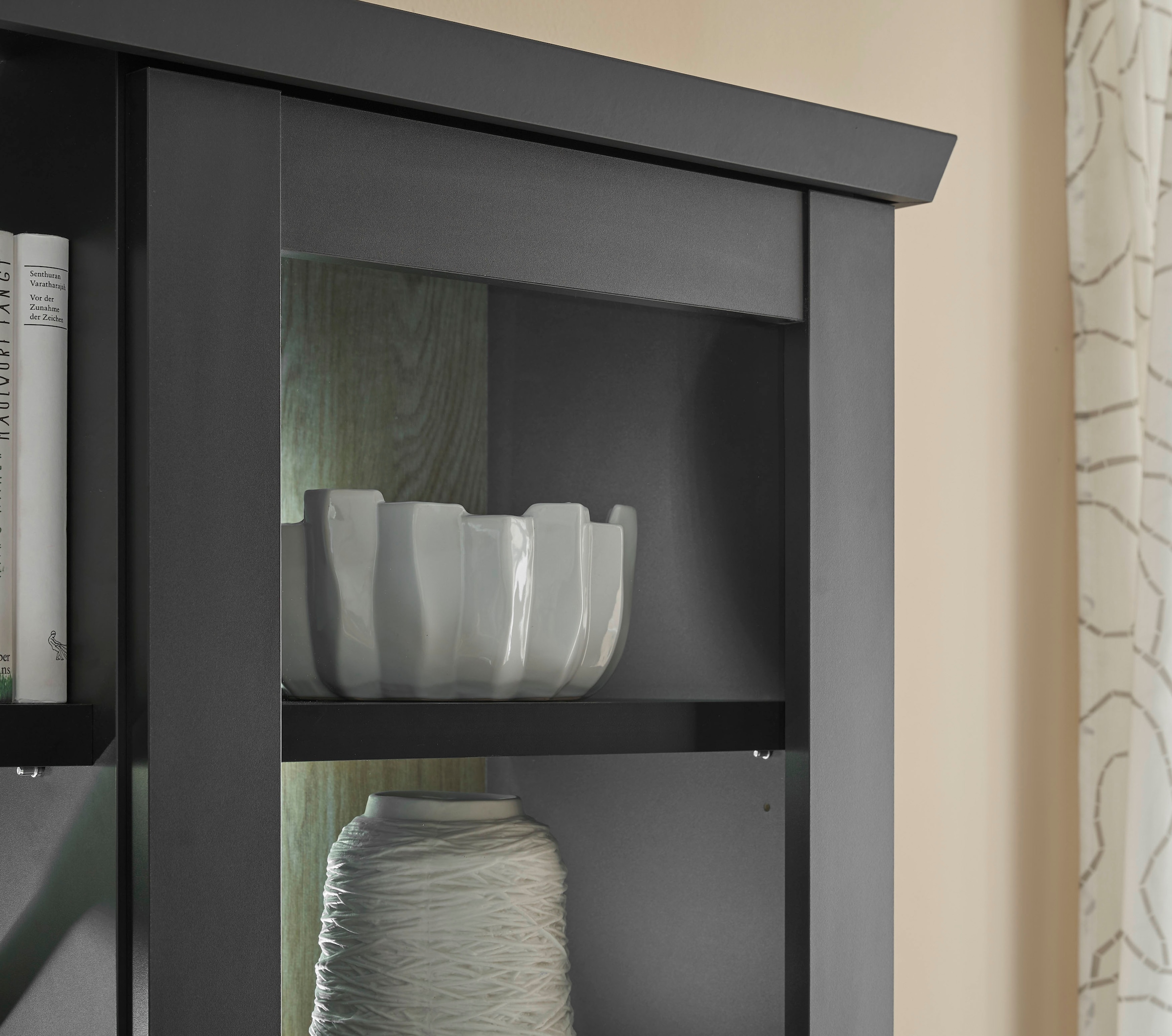 Home affaire Buffet »Lincoln, Hochschrank im Landhausstil, moderner Schrank« edles Design, messingfarbene Knopfgriffe, vielseitig einsetzbar