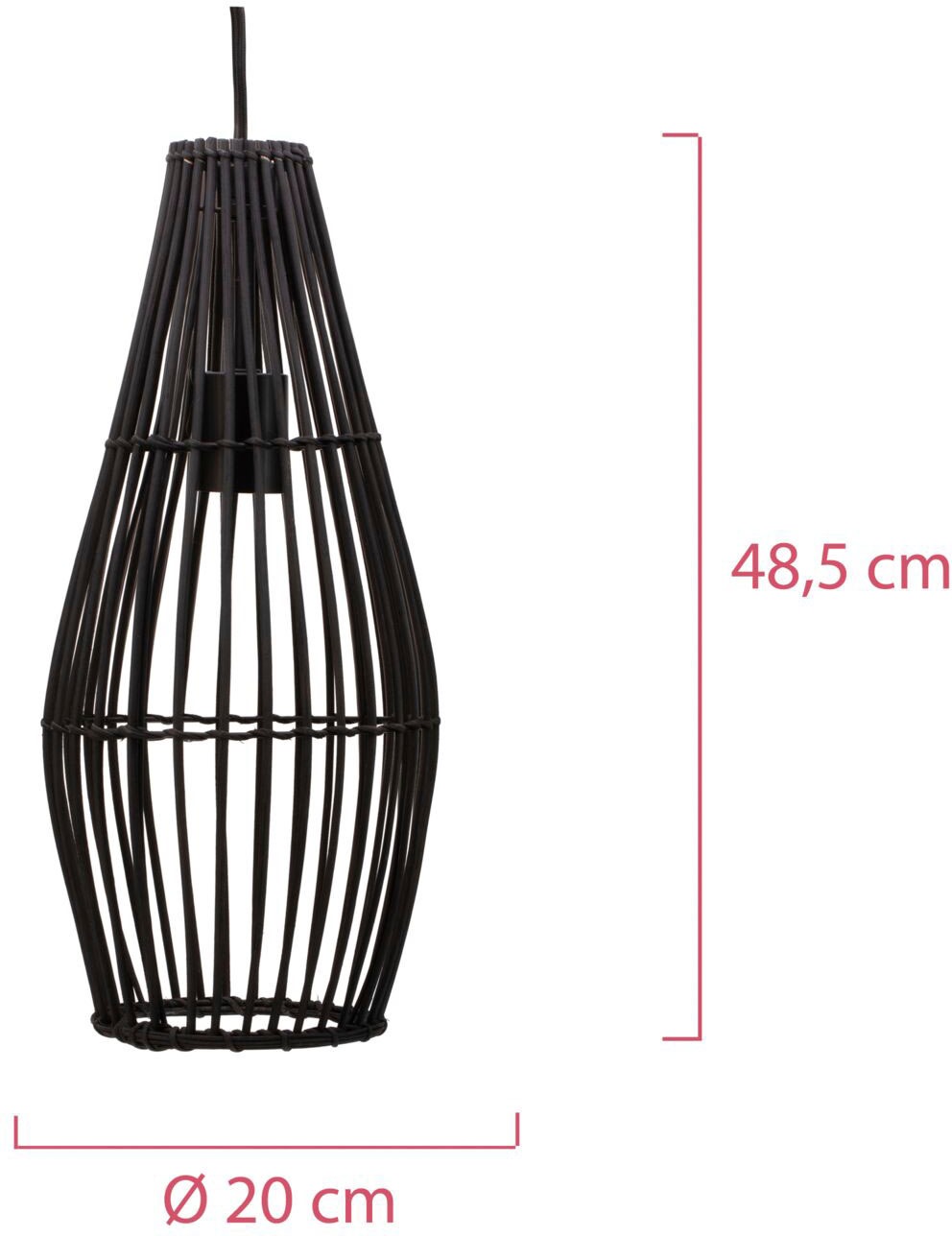 Rattan/Metall«, 1 Pendelleuchte BAUR E27 max20W Pauleen Schwarz | flammig-flammig, Love 230V »Timber