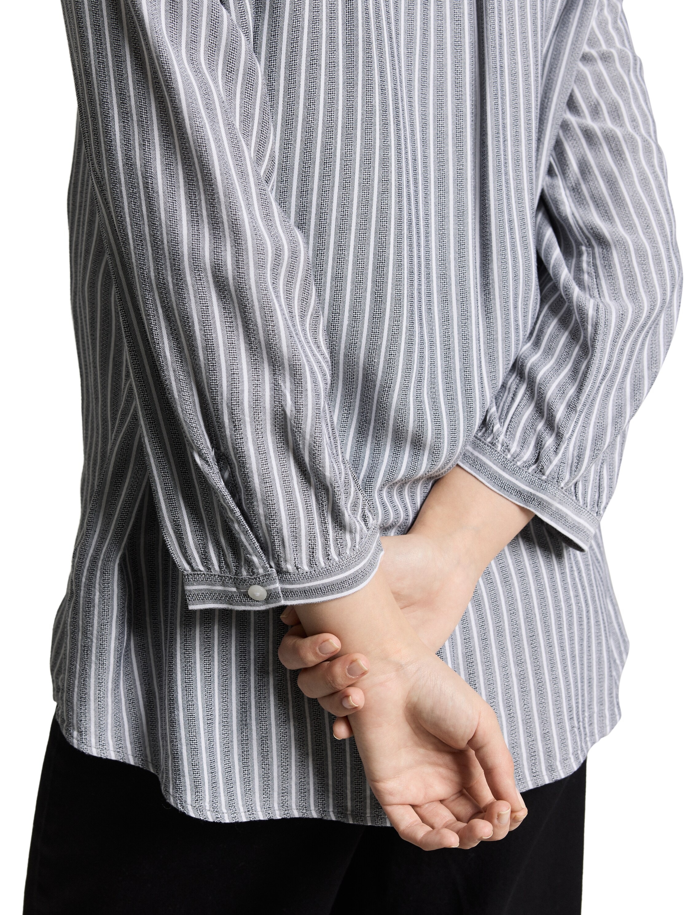 Tom Tailor Chemisier à Manches Longues 1050771 Navy White Stripe 38 Femme 3
