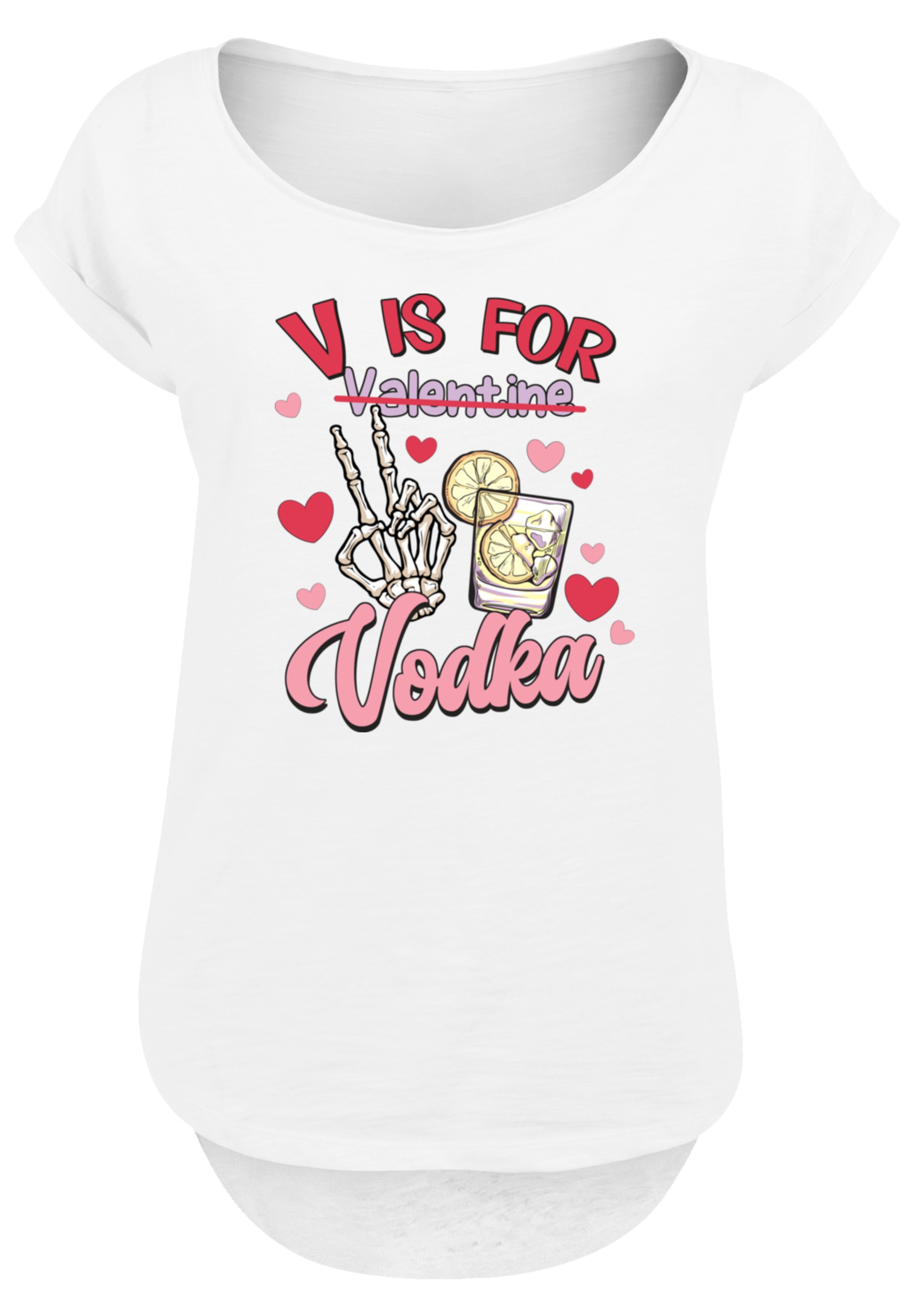F4NT4STIC T-Shirt »Anti Valentinstag V is for Vodka«, Premium Qualität