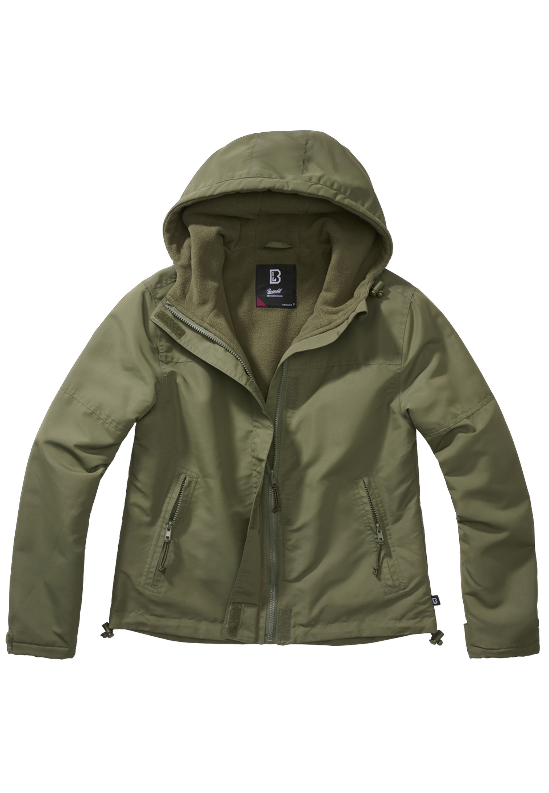 BRANDIT Damen Langmantel "Brandit Damen Ladies Windbreaker Frontzip"olive, Gr. S, 100% Polyester, Mäntel