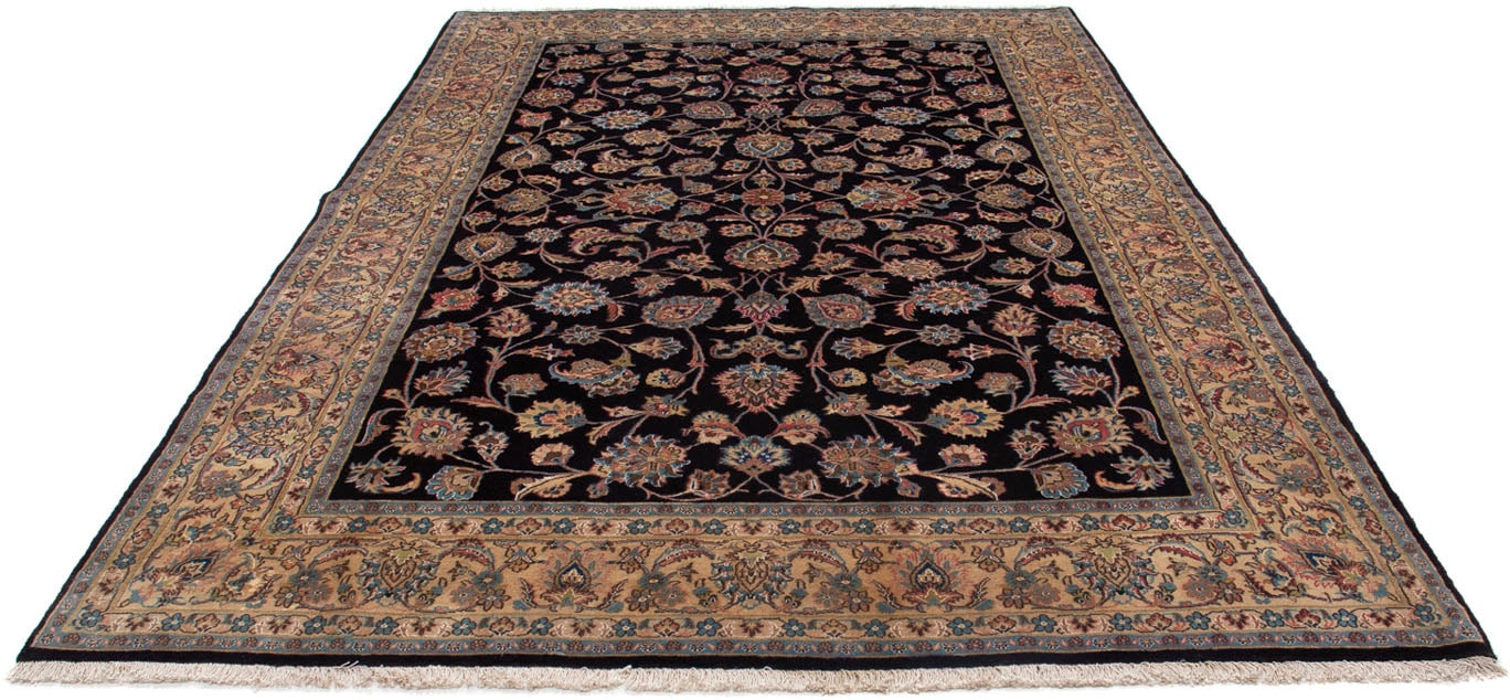 Wollteppich »Maschad Blumenmuster Nero 299 x 198 cm«, rechteckig, 10 mm Höhe, Unikat...