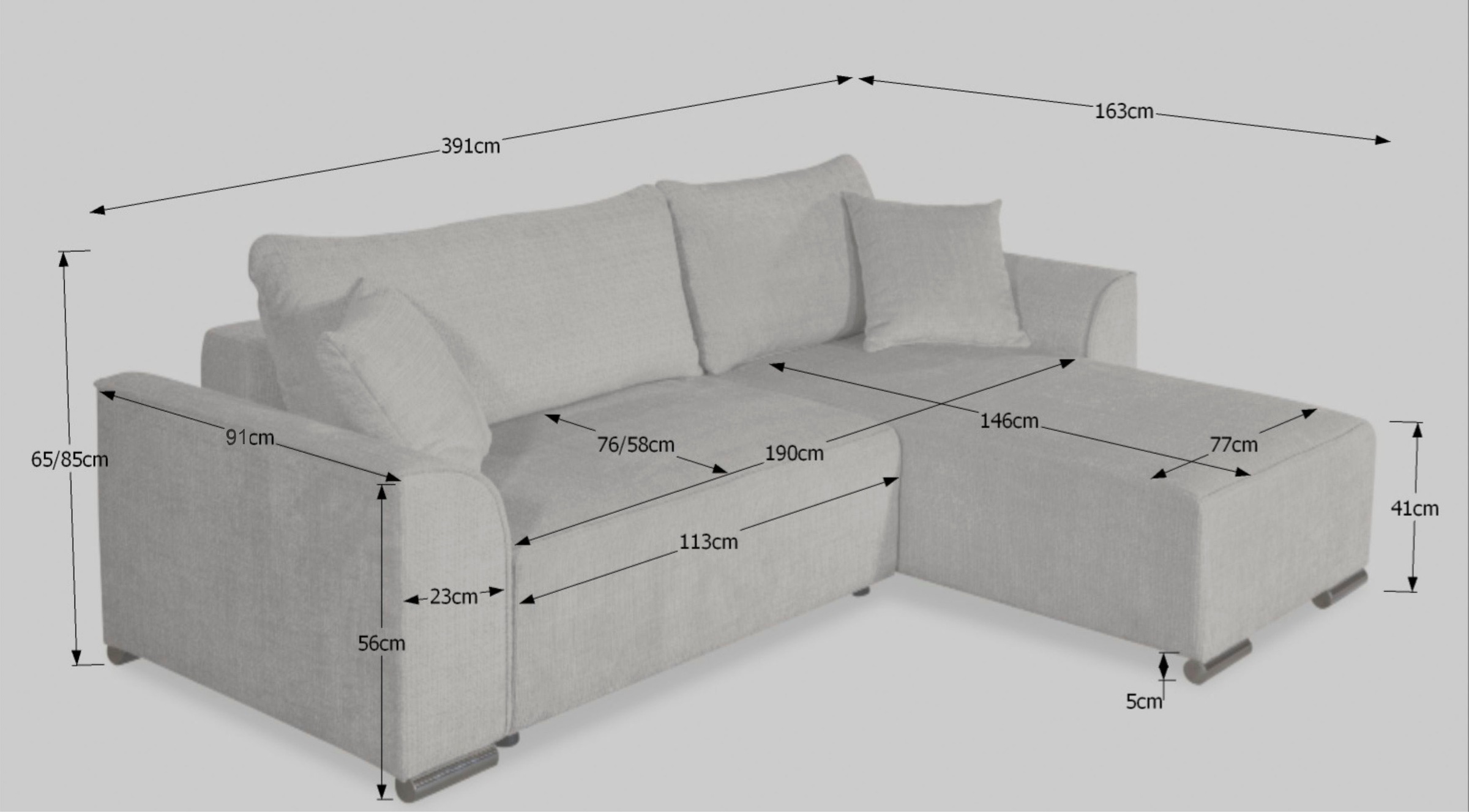 COLLECTION AB Ecksofa »Sara Ecke« Eckfsofa,Bettfunktion,Bettkasten,Bonnelfederkern,wahlweise mit Topper