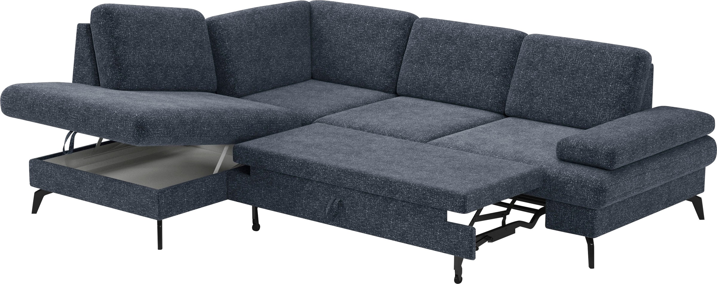 sit&more Ecksofa »Morris L-Form, inkl. Sitztiefenverstellung«, wahlweise mit Armteilverstellung, Bettfunktion & Bettkasten