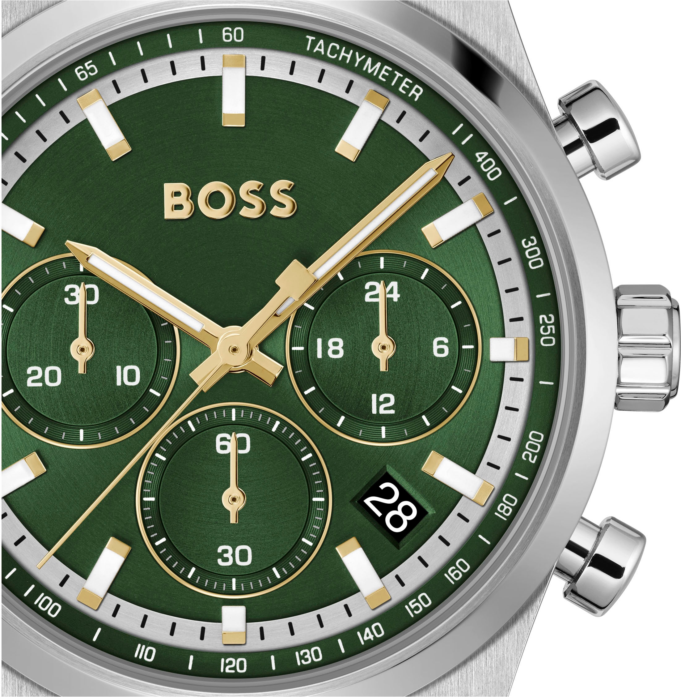 BOSS Chronograph »CANDOR CHRONO«, Quarzuhr, Armbanduhr, Herrenuhr, Edelstahlarmband, analog, Tag