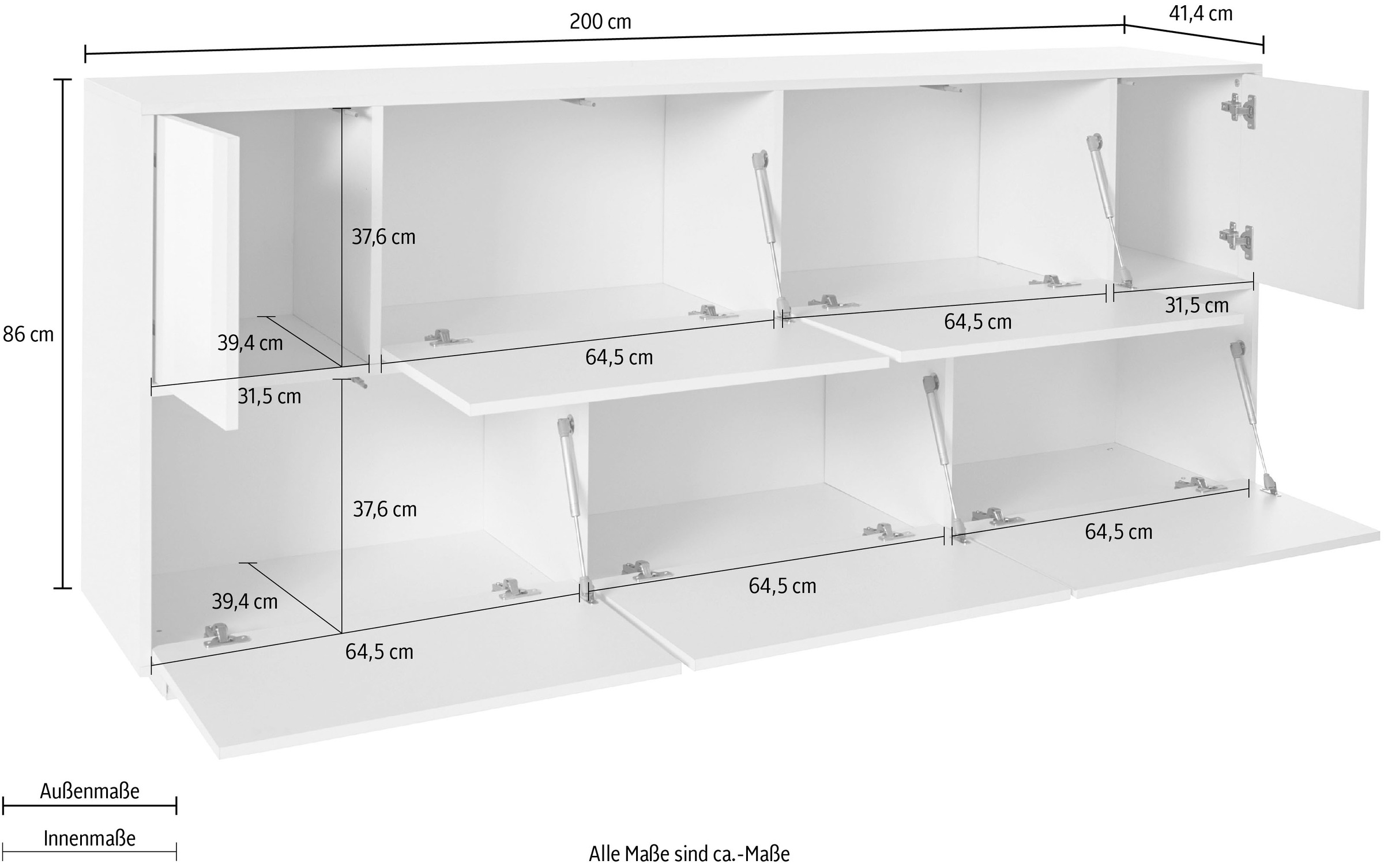 INOSIGN Sideboard »bloom«, Breite ca . 200 cm