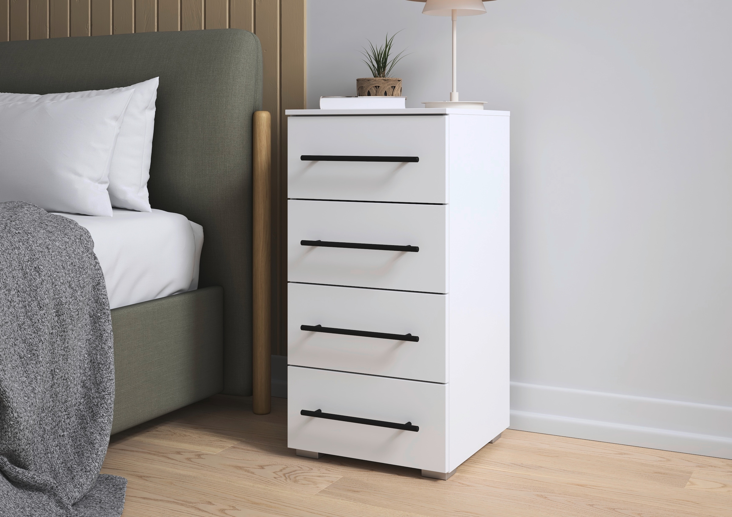 rauch Schubkastenkommode »Sideboard Schubladenkommode AVOLA mit Dekorfront« Breite 40 cm inkl. Soft-Close-Funktion,  Beimöbel 80 cm breit, 4 Schubladen mit viel Stauraum, MADE IN GERMANY