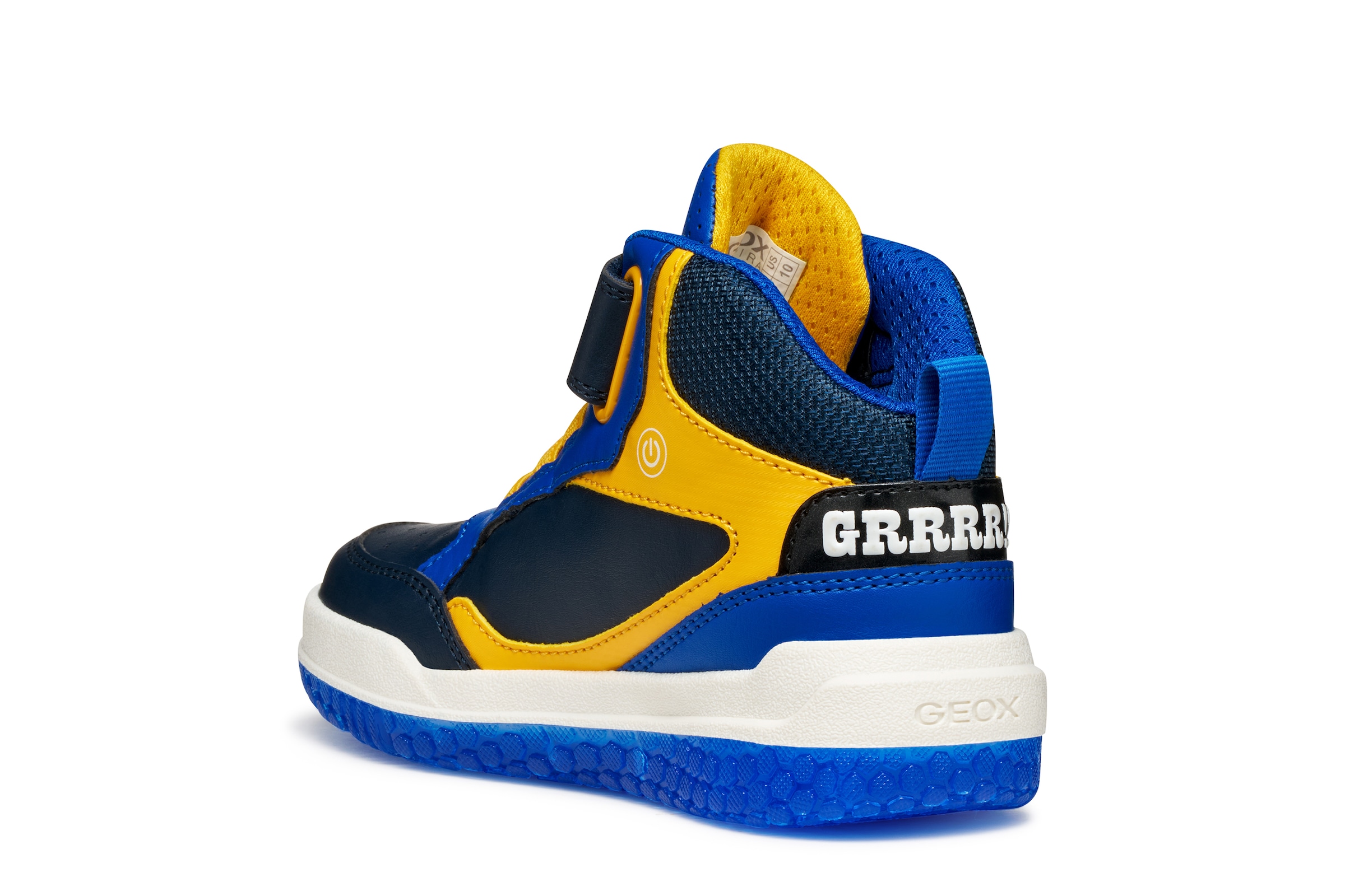Geox Sneaker »J BUZZERLIGHT BOY Blinkschuh«, Schnürboots mit cooler Blinkfunktion, Größenschablone zum Download