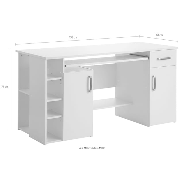VOGL Möbelfabrik Schreibtisch »Tim«, mit 5 Fächern und Tastaturauszug, Made  in Germany kaufen | BAUR