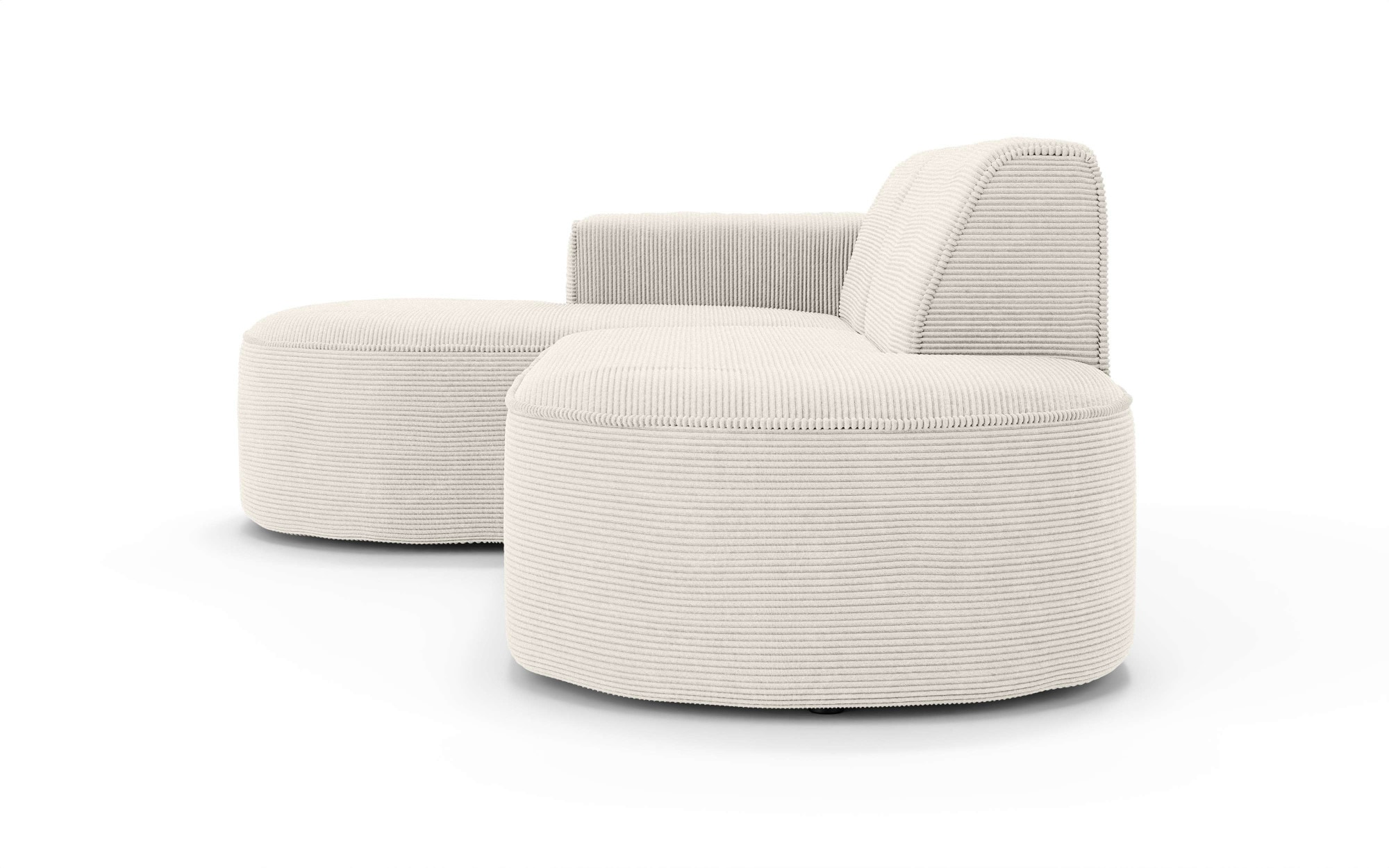 OTTO home Ecksofa »ADELLA XL Design-Sofa mit Recamiere rechts/links, 263/159/76 cm«, L-Form XL mit Wellenunterfederung, runde Form, auch in Cord